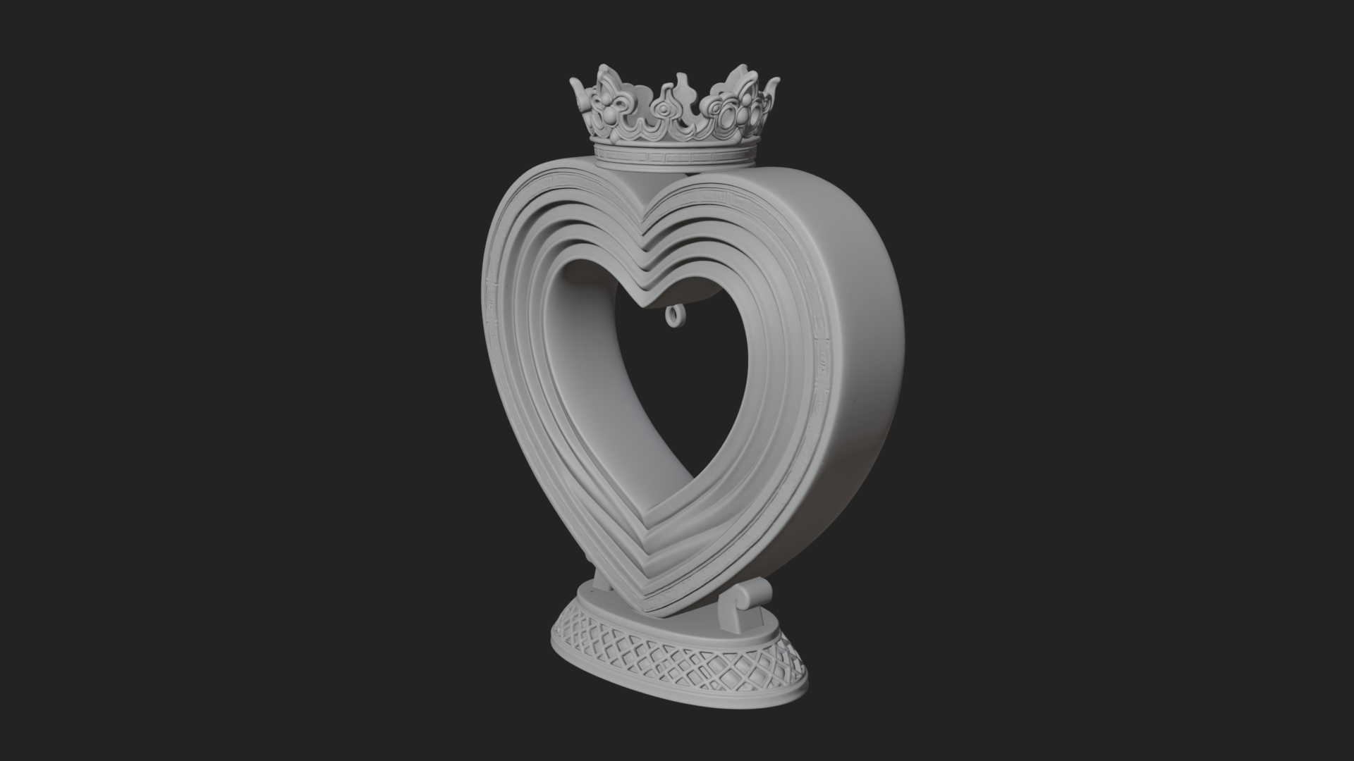 Ornate Framed Heart Plaque Design 104 3D Print Model 3D Model