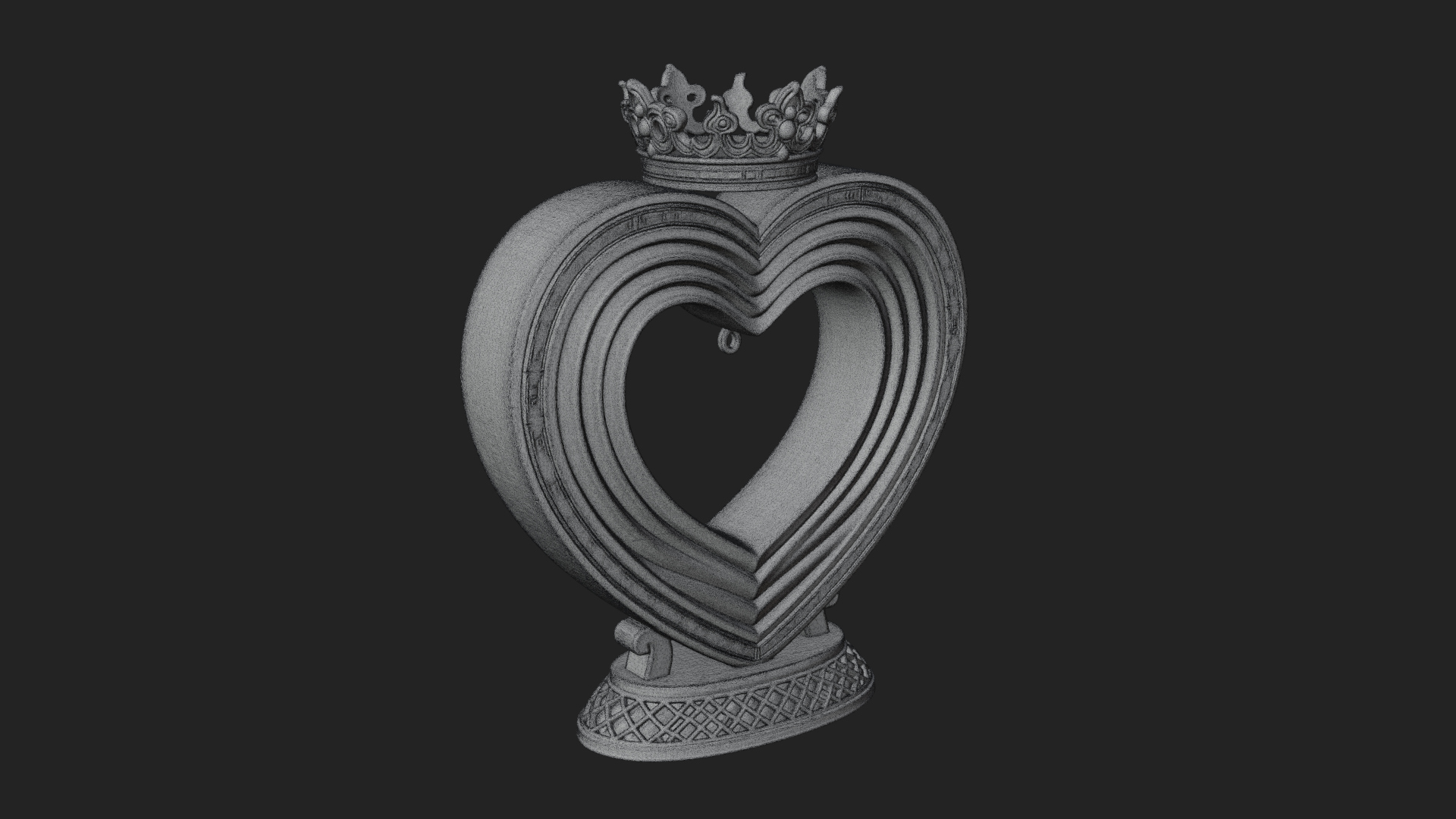 Ornate Framed Heart Plaque Design 104 3D Print Model 3D Model