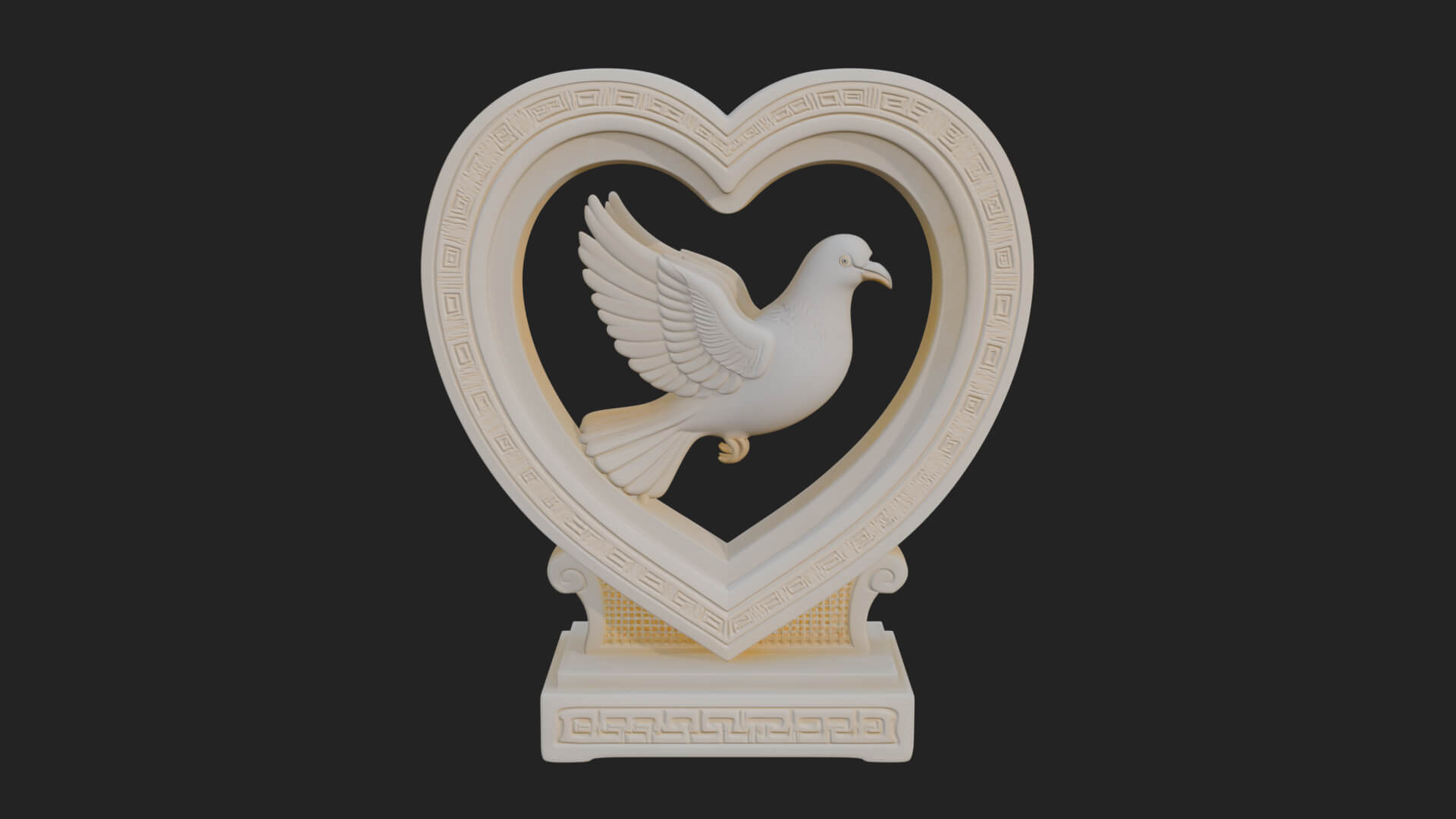 Ornate Framed Heart Plaque Design 105 3D Print Model 3D Model