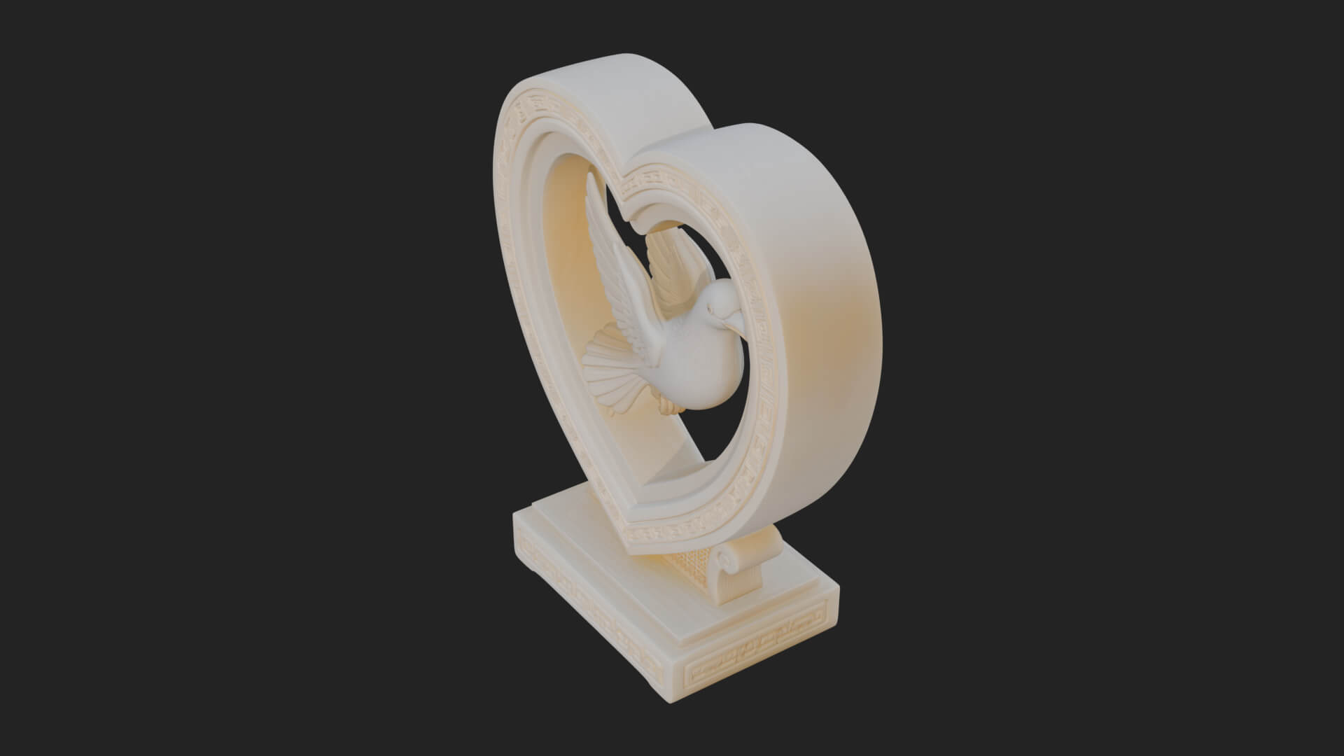 Ornate Framed Heart Plaque Design 105 3D Print Model 3D Model