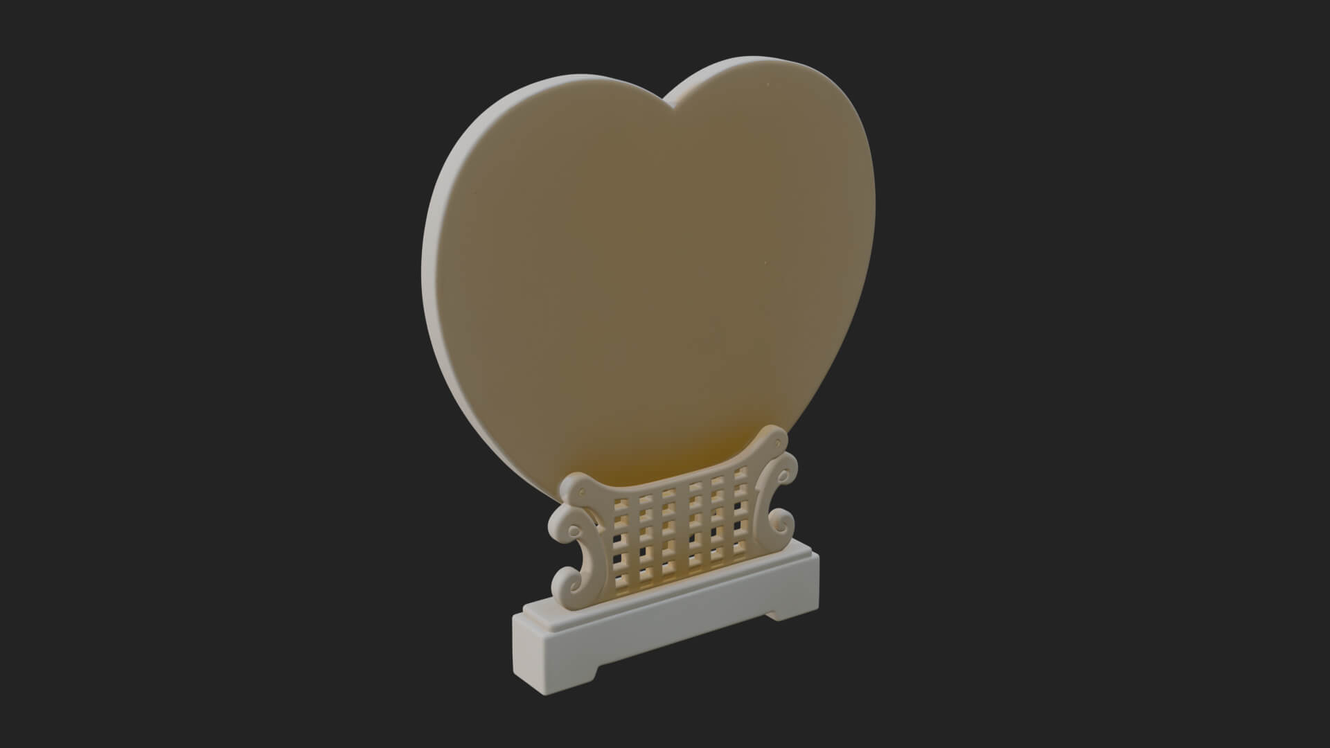 Ornate Framed Heart Plaque Design 107 3D Print Model 3D Model