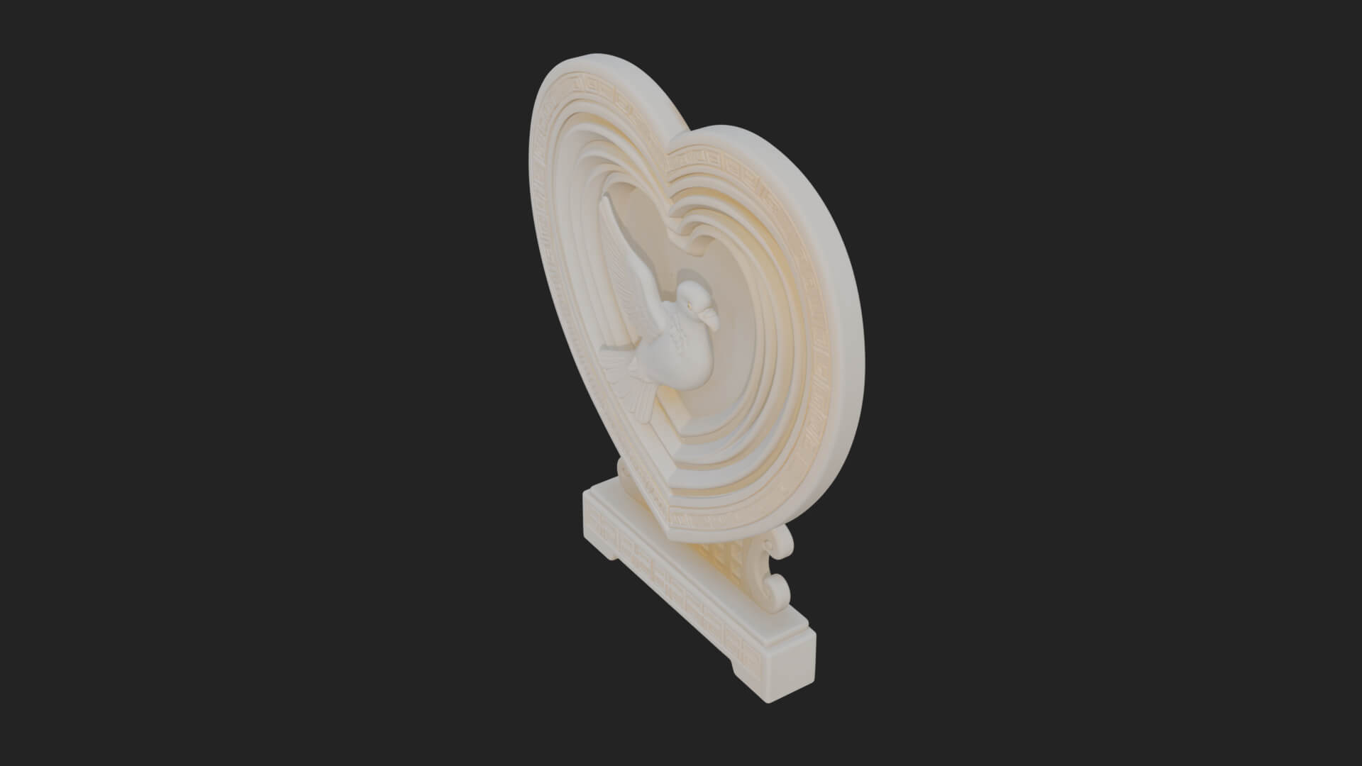 Ornate Framed Heart Plaque Design 107 3D Print Model 3D Model