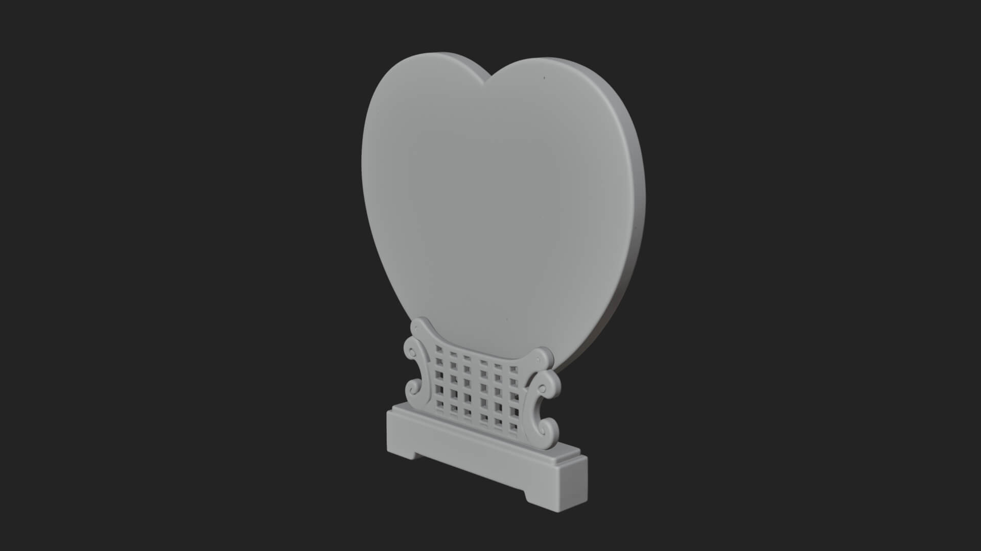 Ornate Framed Heart Plaque Design 107 3D Print Model 3D Model
