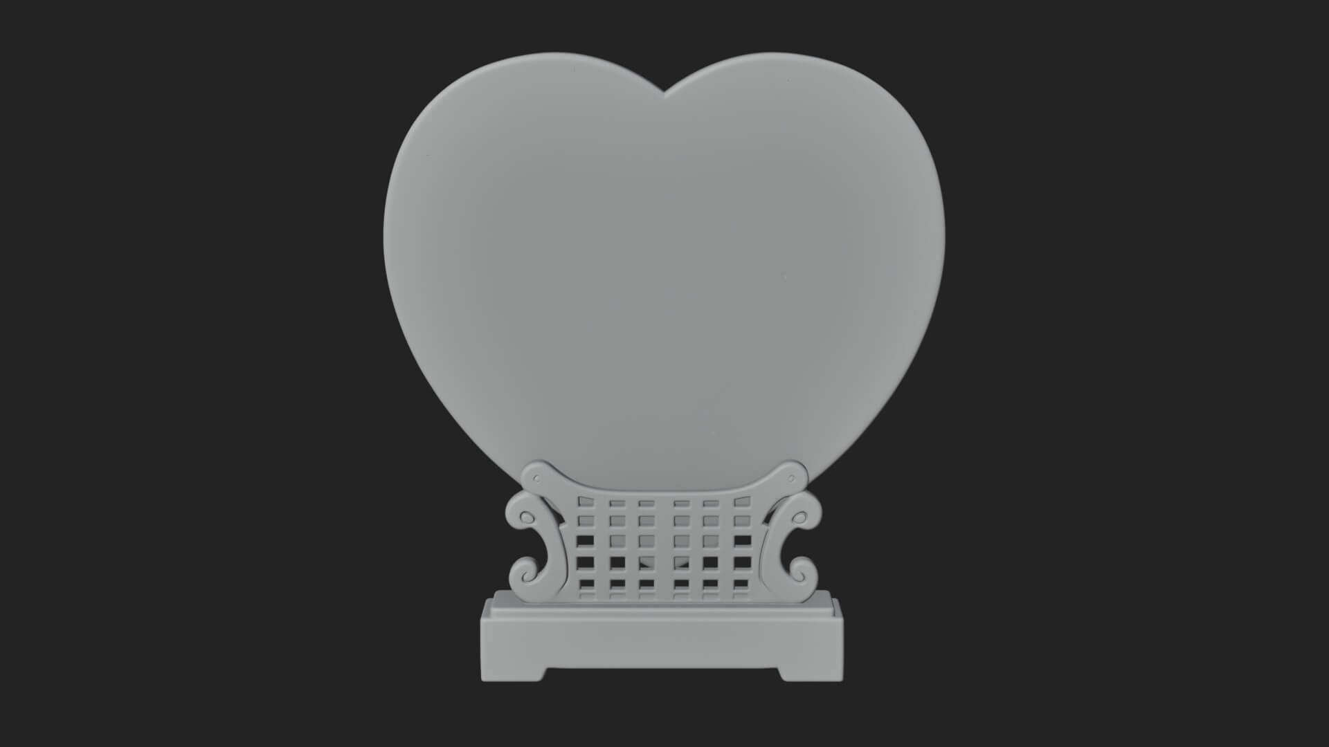 Ornate Framed Heart Plaque Design 107 3D Print Model 3D Model