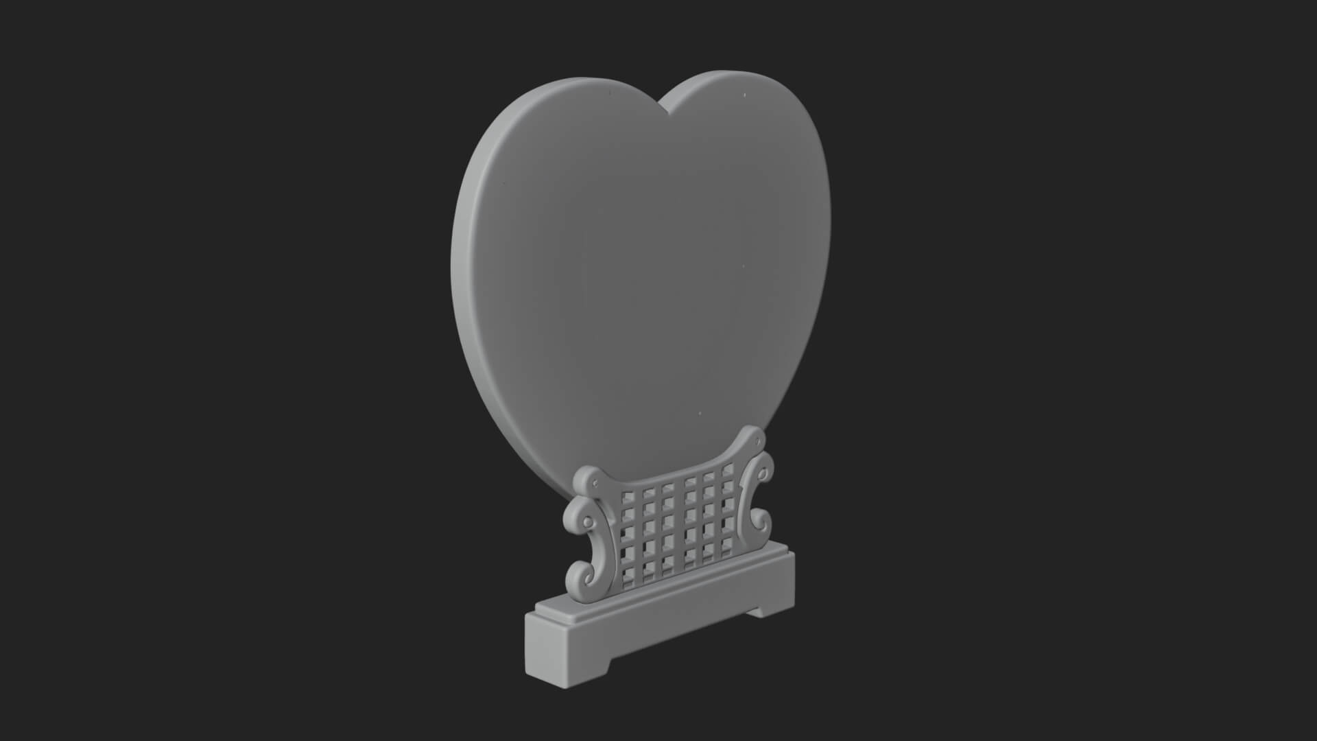 Ornate Framed Heart Plaque Design 107 3D Print Model 3D Model