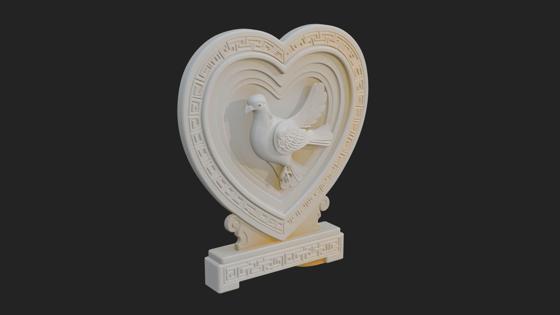 Ornate Framed Heart Plaque Design 108 3D Print Model 3D Model