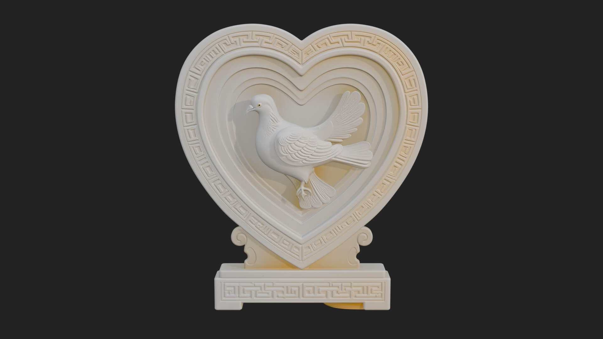 Ornate Framed Heart Plaque Design 108 3D Print Model 3D Model