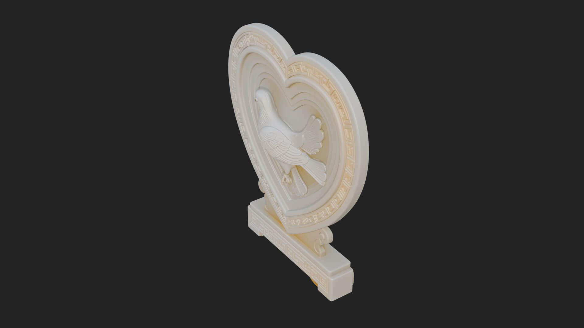 Ornate Framed Heart Plaque Design 108 3D Print Model 3D Model