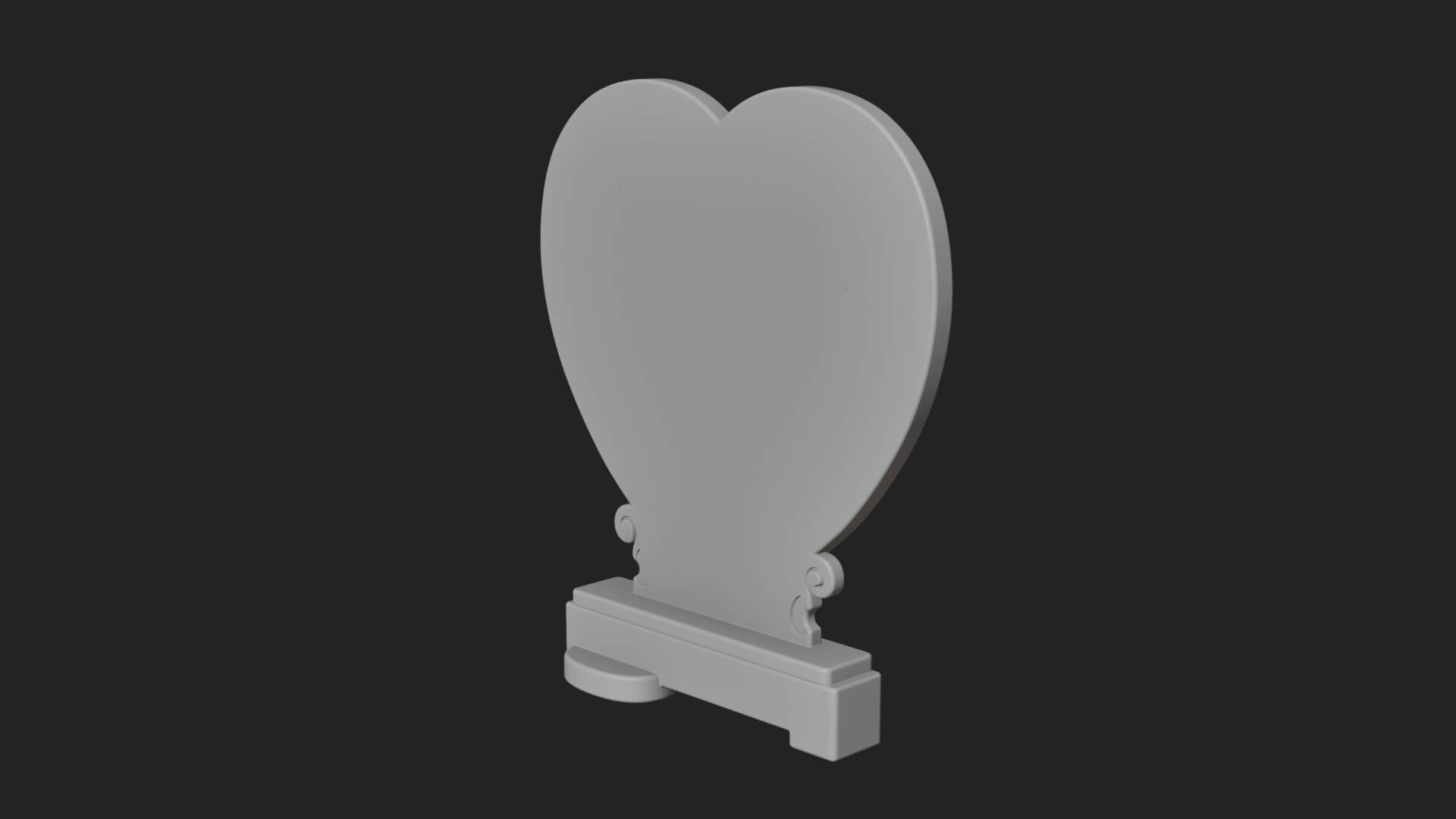 Ornate Framed Heart Plaque Design 108 3D Print Model 3D Model