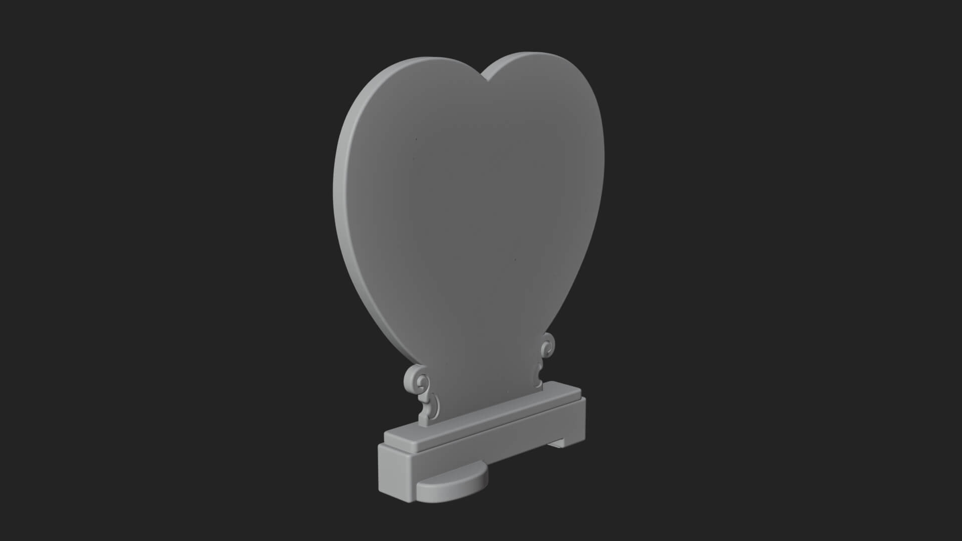 Ornate Framed Heart Plaque Design 108 3D Print Model 3D Model