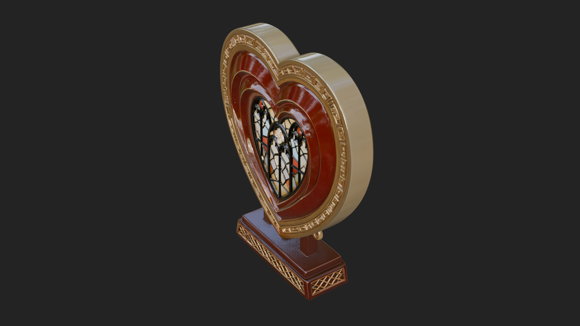 Ornate Framed Heart Plaque Design 109 3D Print Model 3D Model