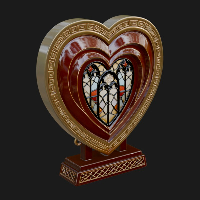 Ornate Framed Heart Plaque Design 109 3D Print Model