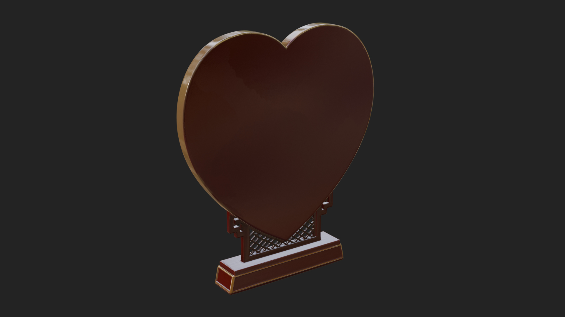 Ornate Framed Heart Plaque Design 110 3D Print Model 3D Model