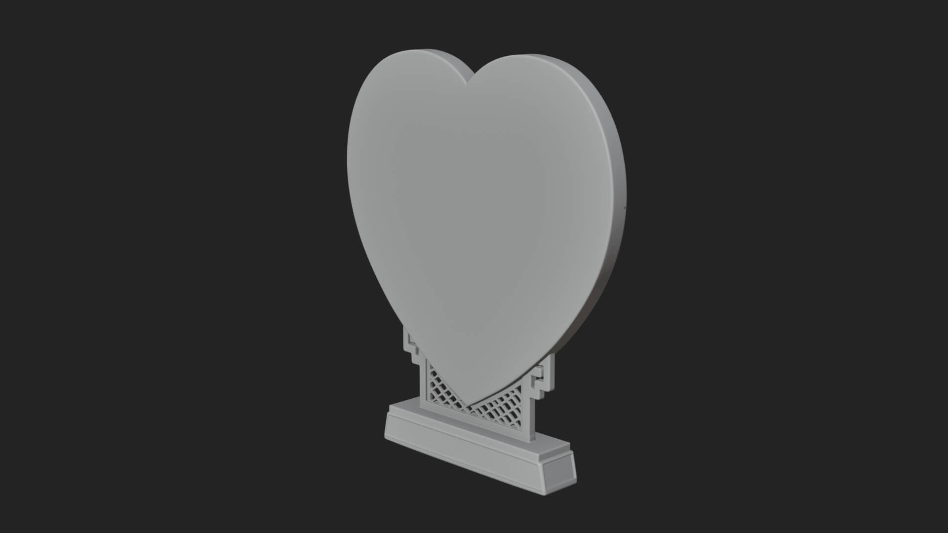 Ornate Framed Heart Plaque Design 110 3D Print Model 3D Model