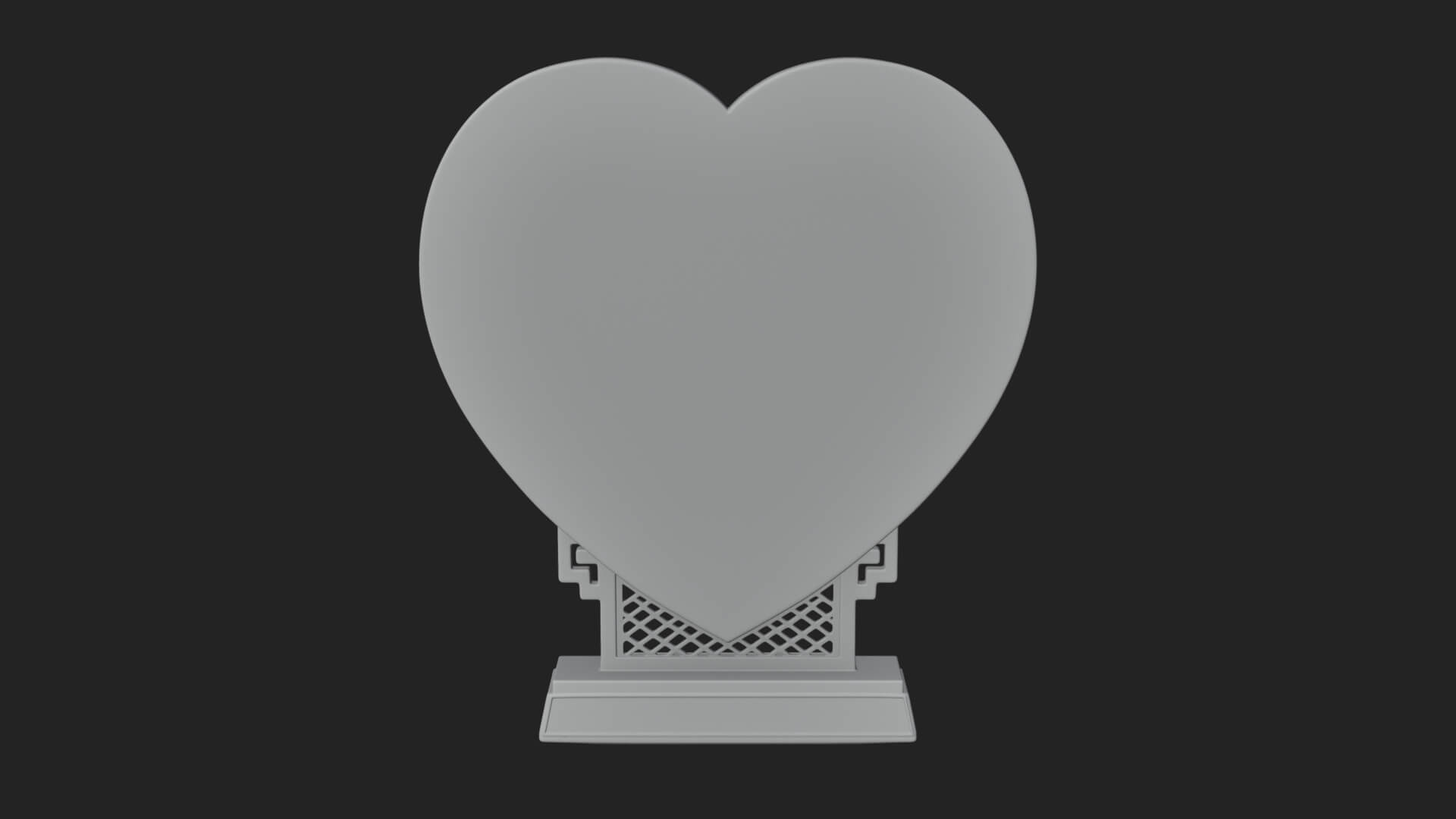Ornate Framed Heart Plaque Design 110 3D Print Model 3D Model