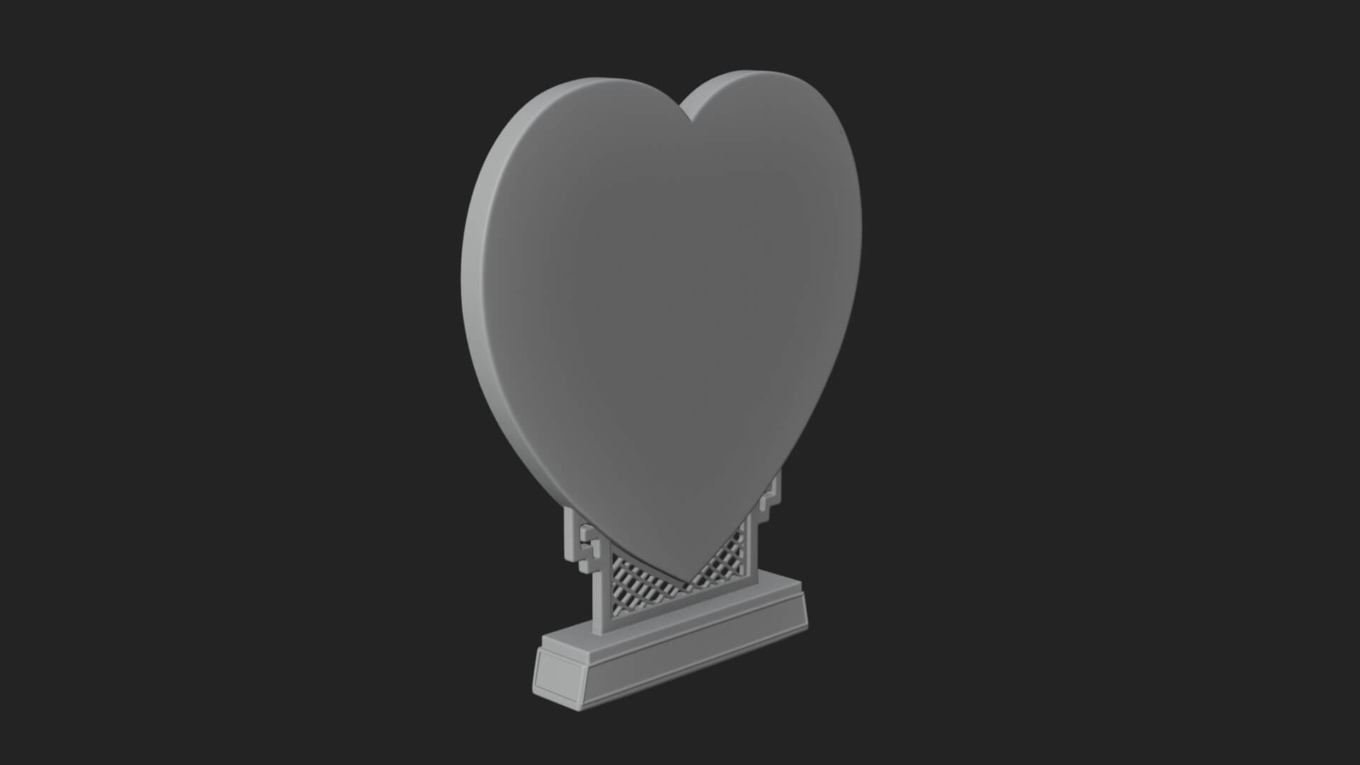 Ornate Framed Heart Plaque Design 110 3D Print Model 3D Model