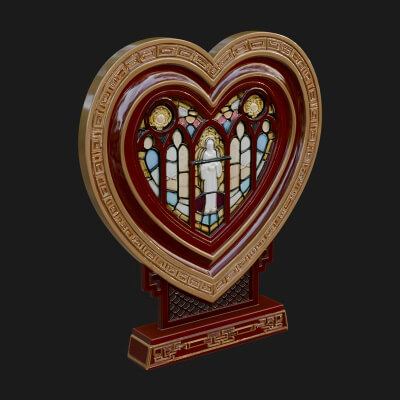 Ornate Framed Heart Plaque Design 110 3D Print Model