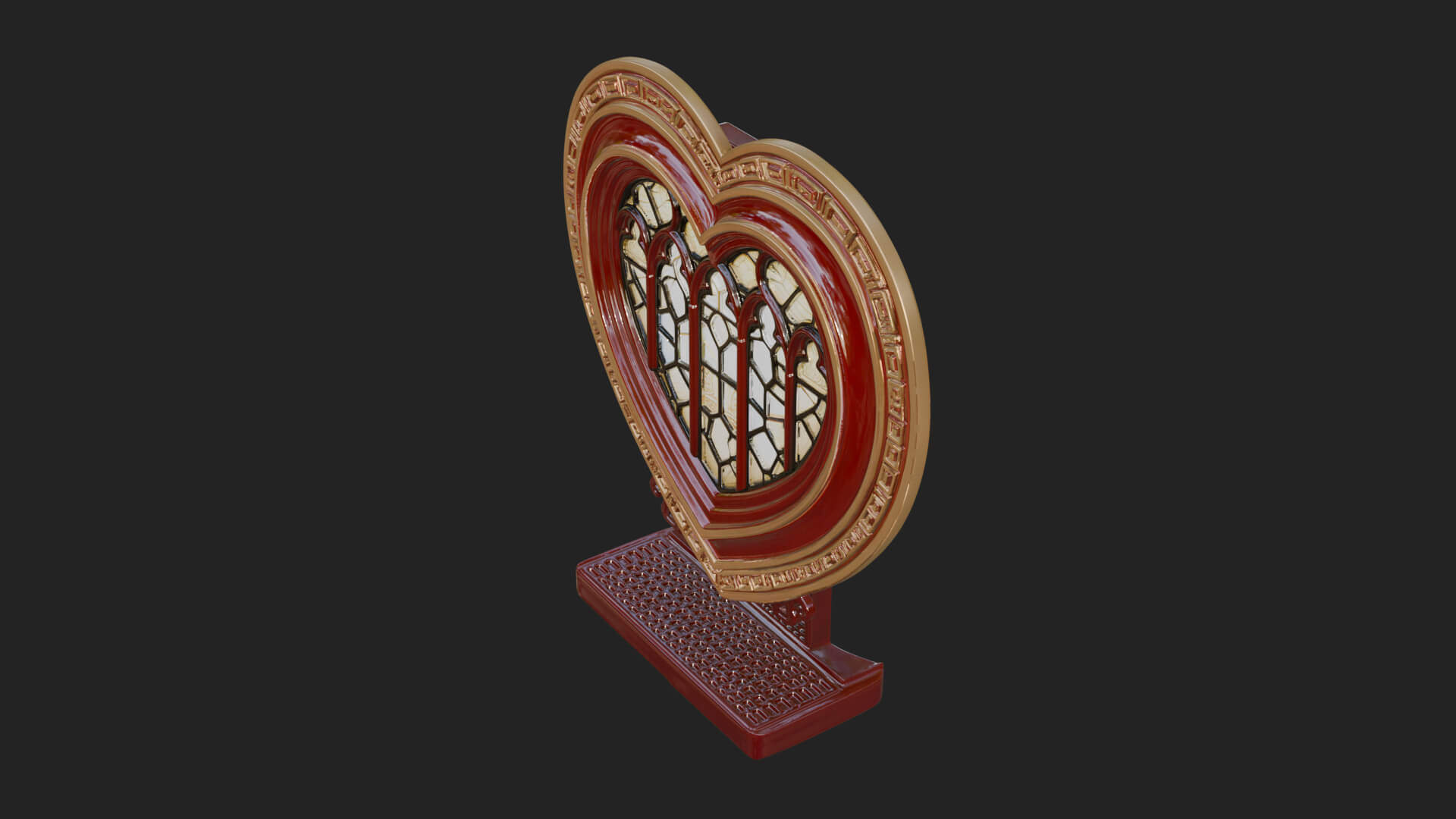 Ornate Framed Heart Plaque Design 111 3D Print Model 3D Model