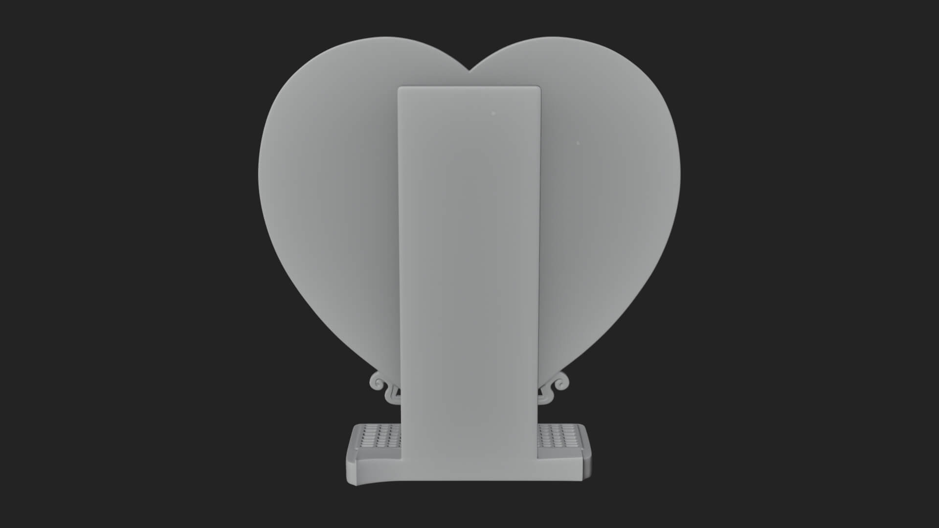 Ornate Framed Heart Plaque Design 111 3D Print Model 3D Model