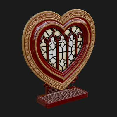 Ornate Framed Heart Plaque Design 111 3D Print Model