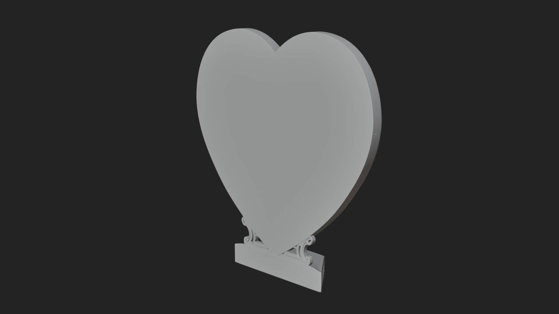 Ornate Framed Heart Plaque Design 113 3D Print Model 3D Model