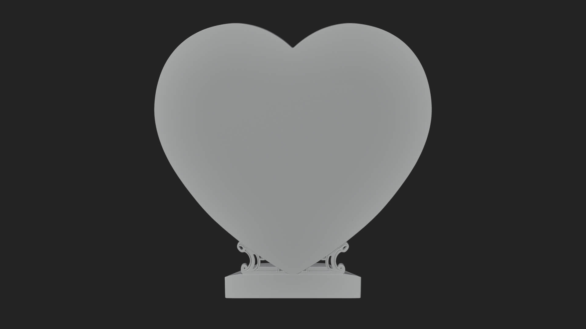 Ornate Framed Heart Plaque Design 113 3D Print Model 3D Model