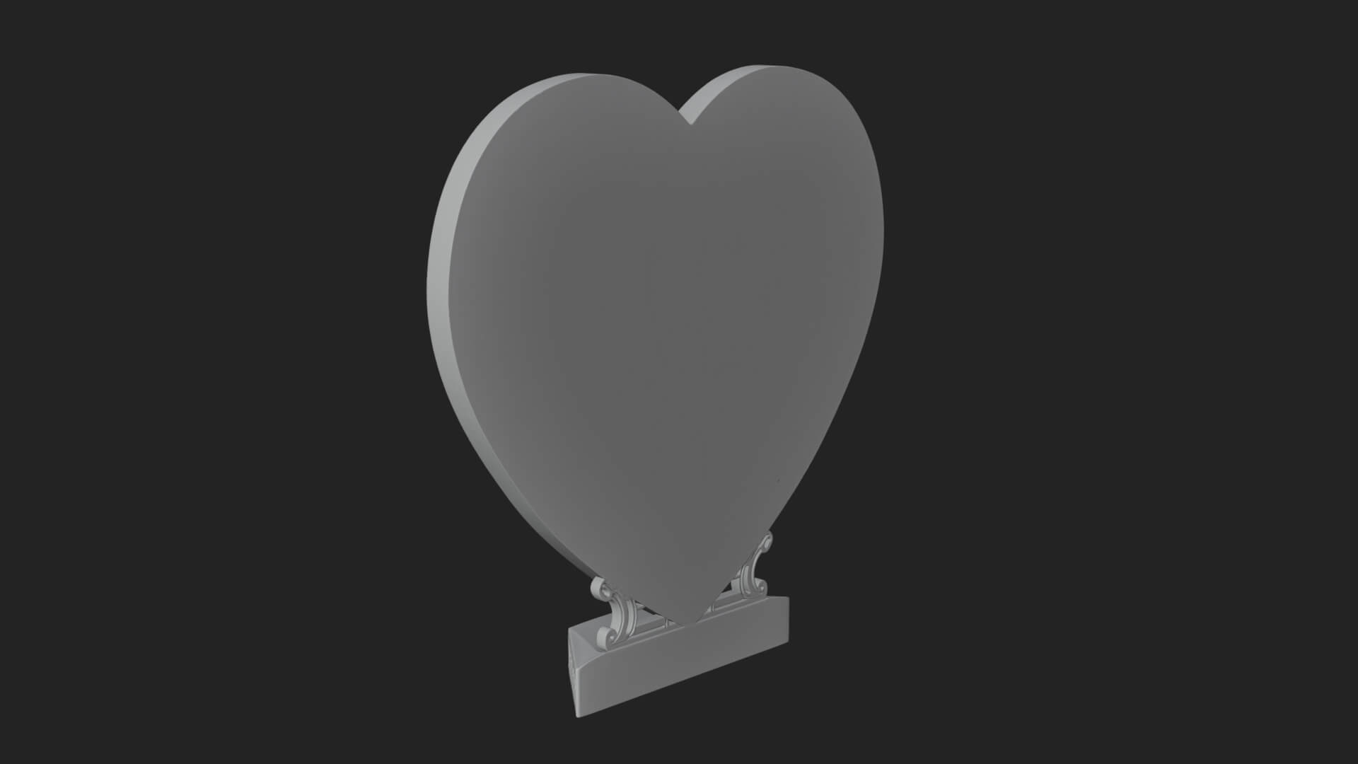 Ornate Framed Heart Plaque Design 113 3D Print Model 3D Model