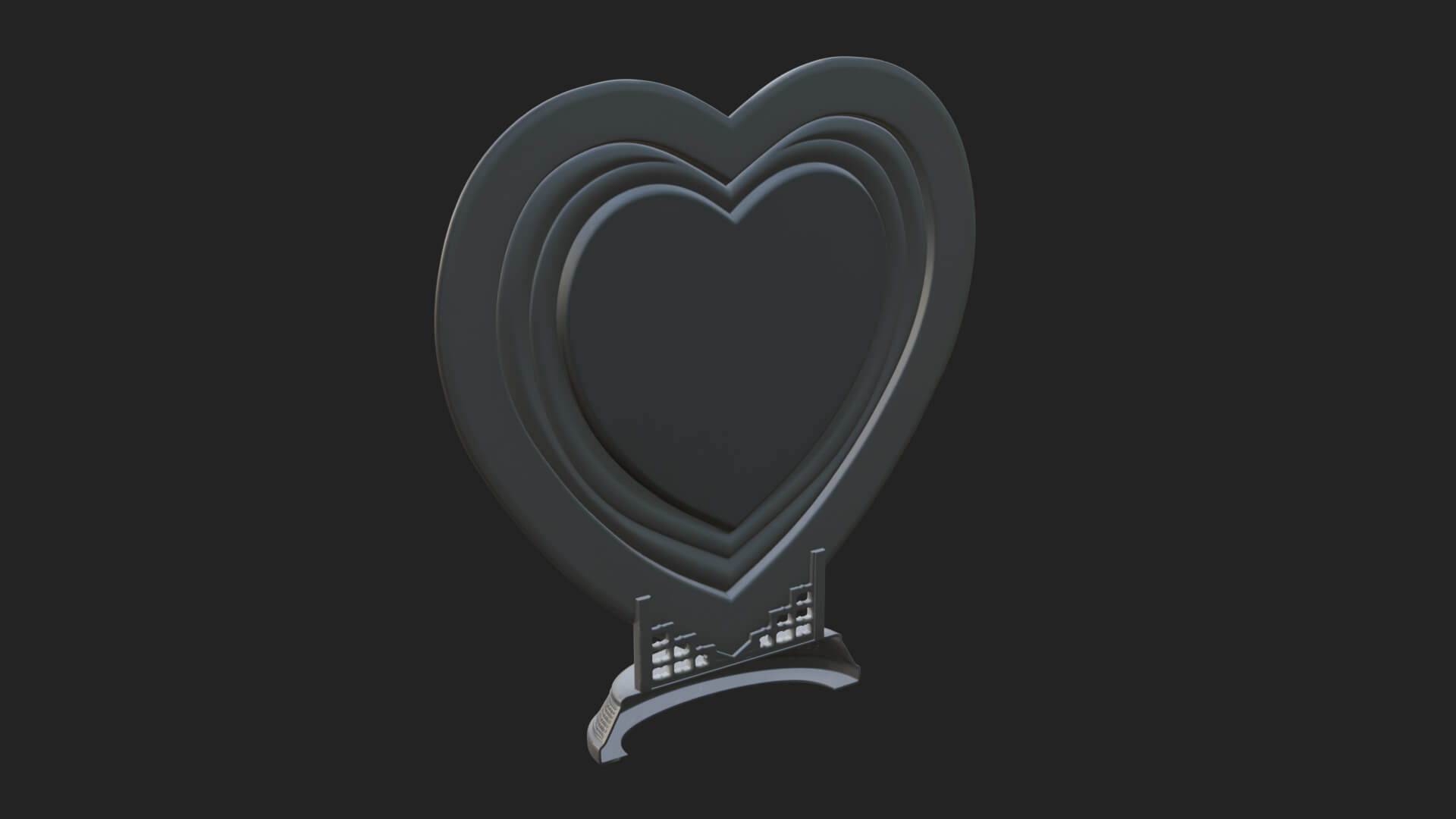Ornate Framed Heart Plaque Design 114 3D Print Model 3D Model