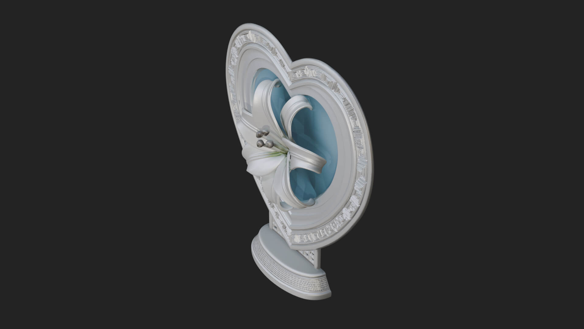 Ornate Framed Heart Plaque Design 114 3D Print Model 3D Model