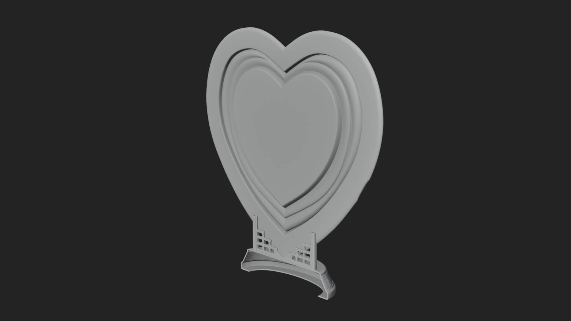 Ornate Framed Heart Plaque Design 114 3D Print Model 3D Model