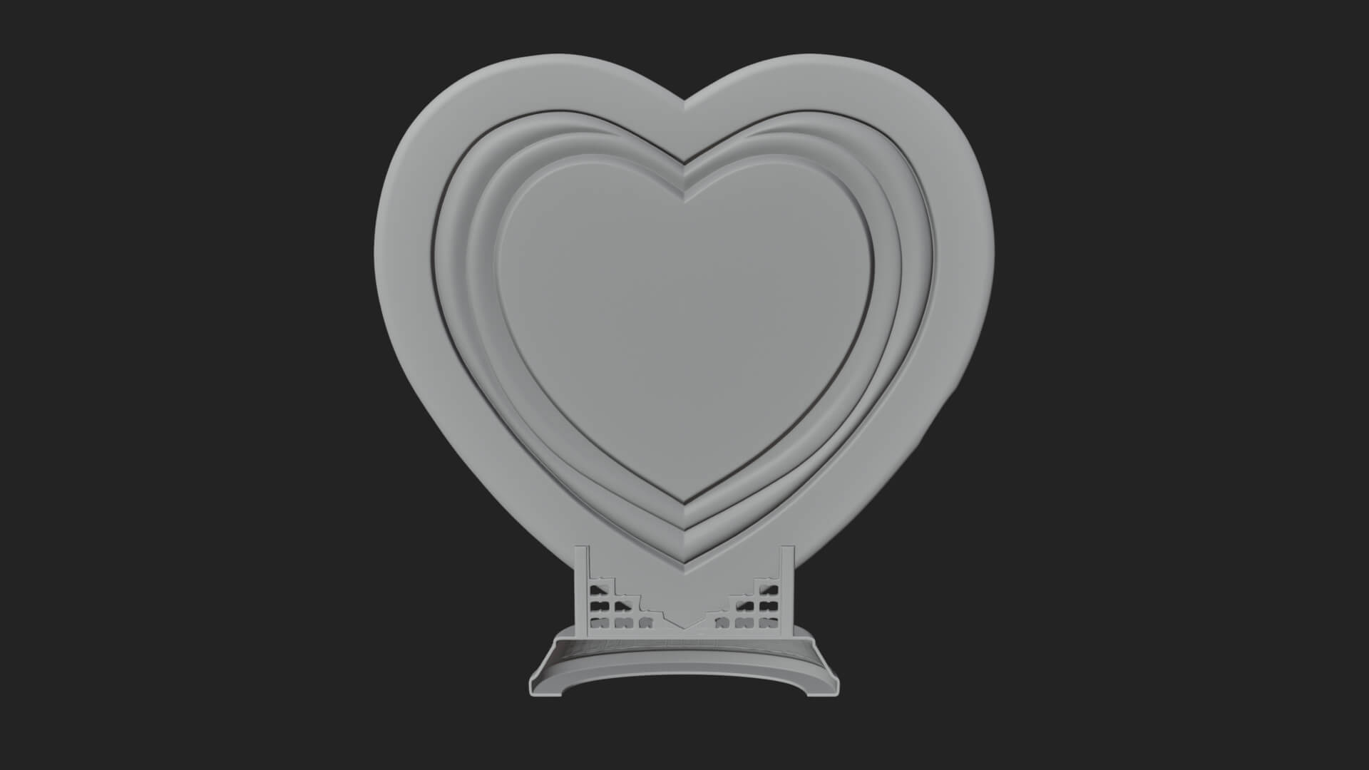 Ornate Framed Heart Plaque Design 114 3D Print Model 3D Model