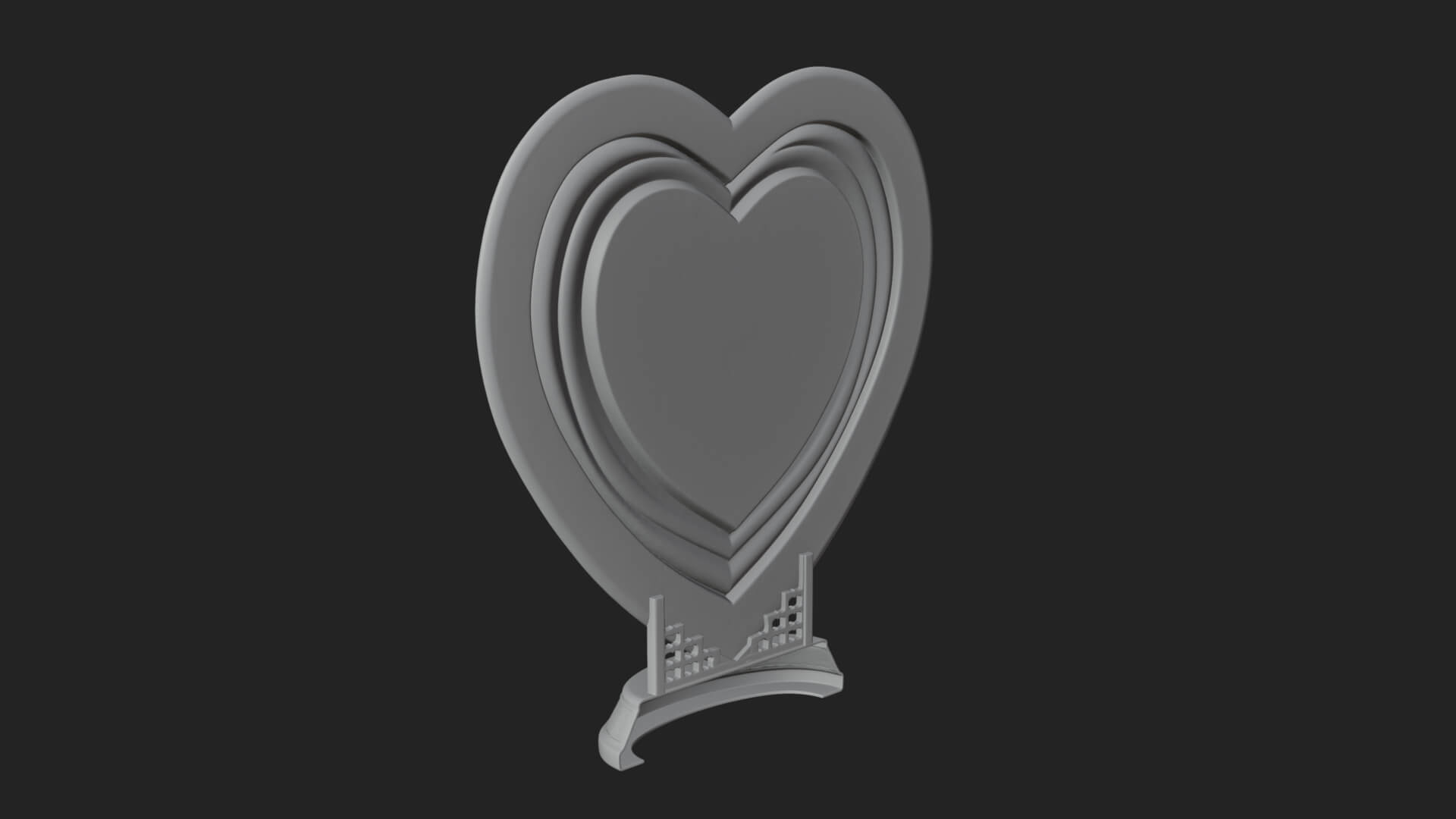 Ornate Framed Heart Plaque Design 114 3D Print Model 3D Model