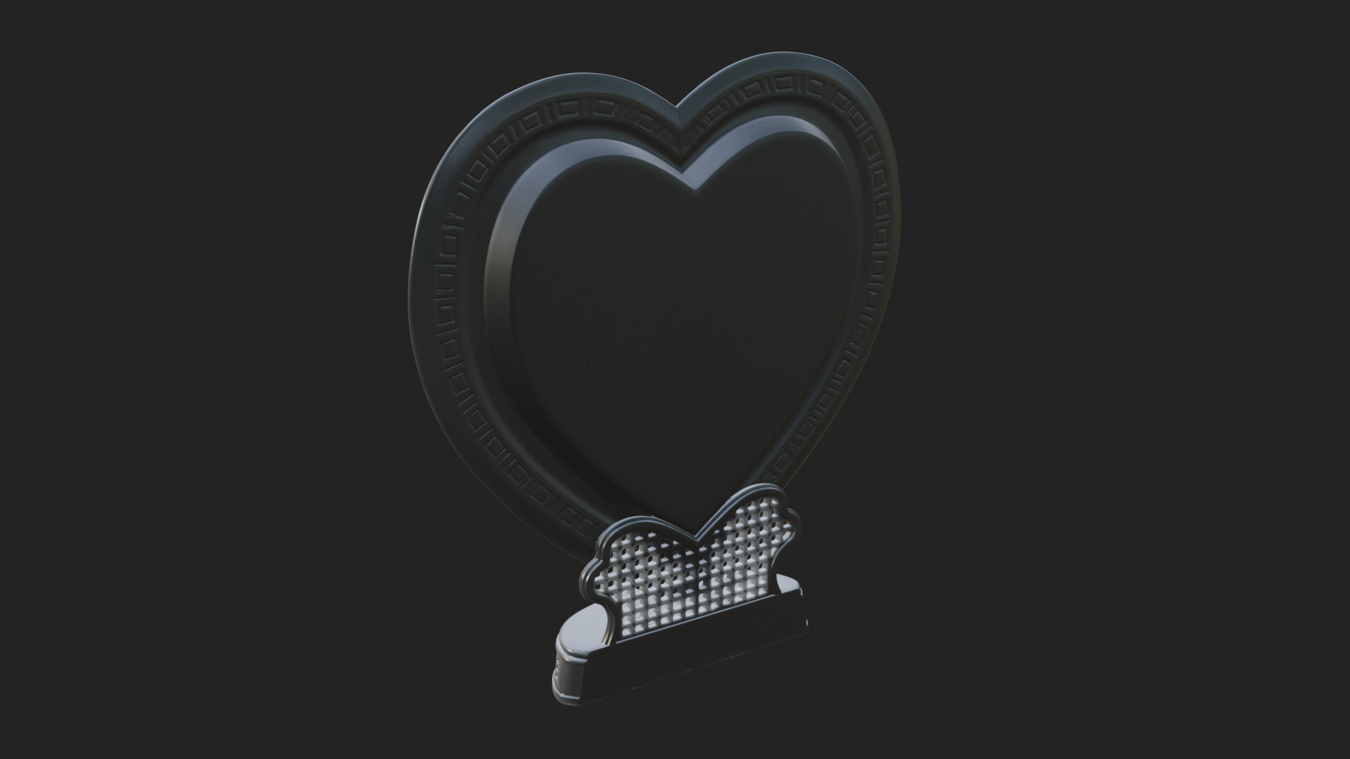 Ornate Framed Heart Plaque Design 115 3D Print Model 3D Model