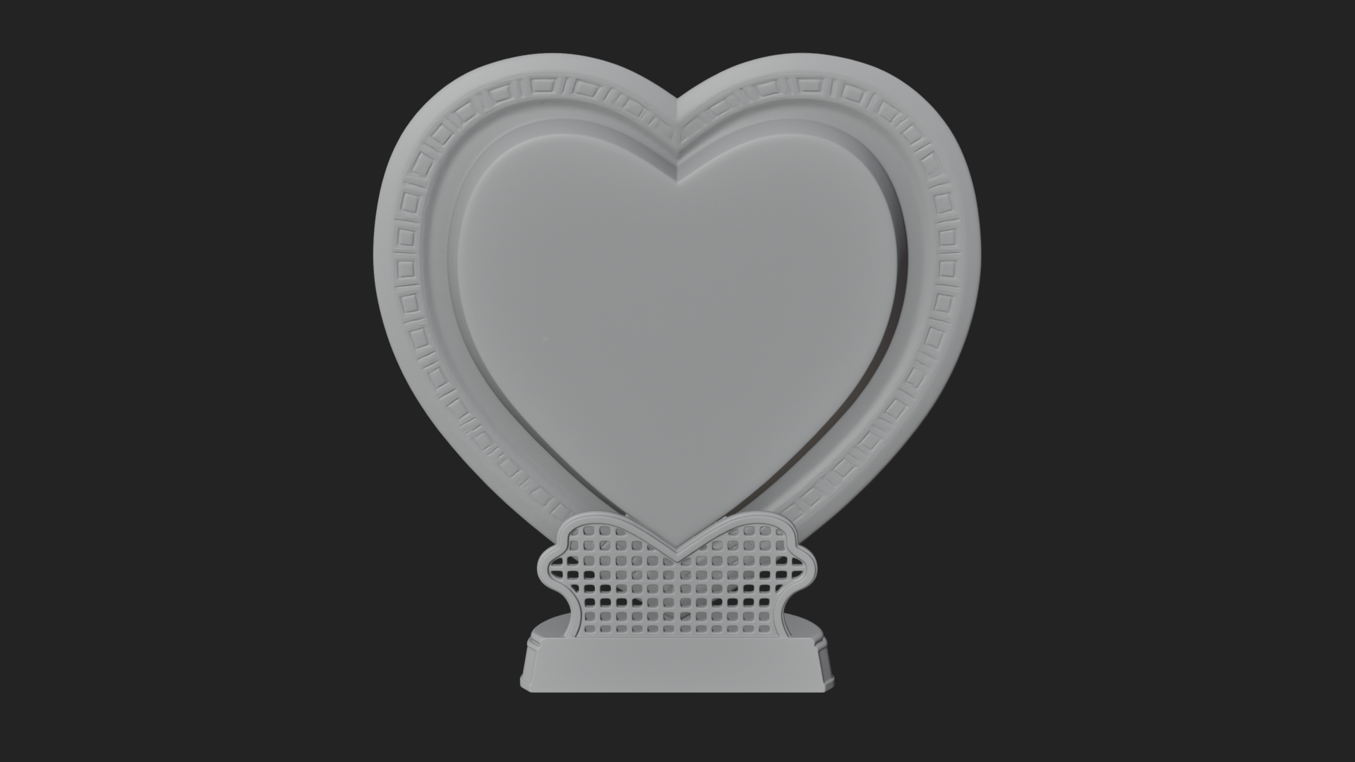 Ornate Framed Heart Plaque Design 115 3D Print Model 3D Model
