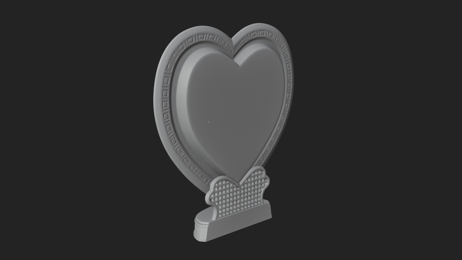 Ornate Framed Heart Plaque Design 115 3D Print Model 3D Model