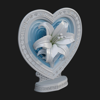 Ornate Framed Heart Plaque Design 115 3D Print Model