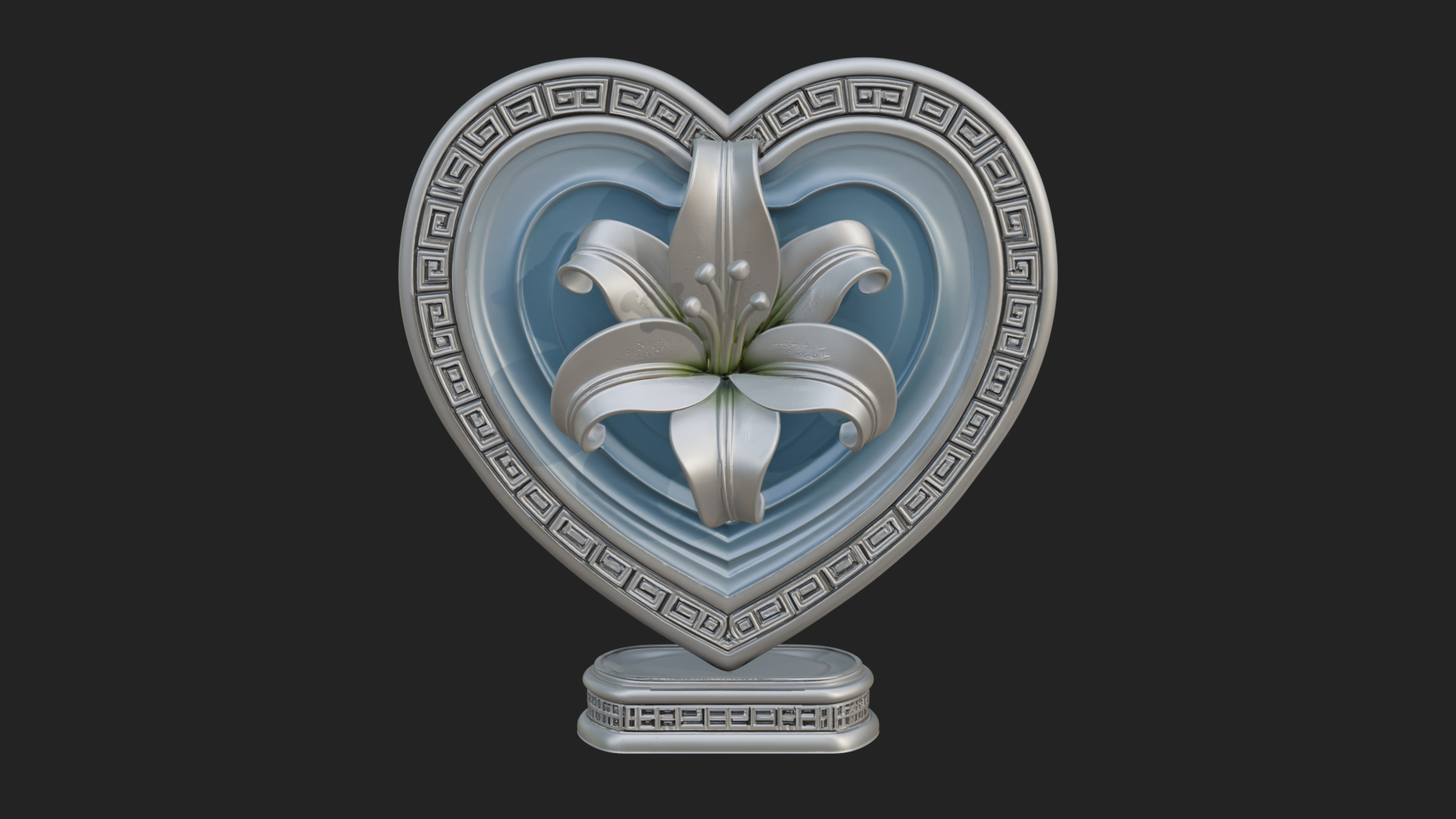 Ornate Framed Heart Plaque Design 116 3D Print Model 3D Model