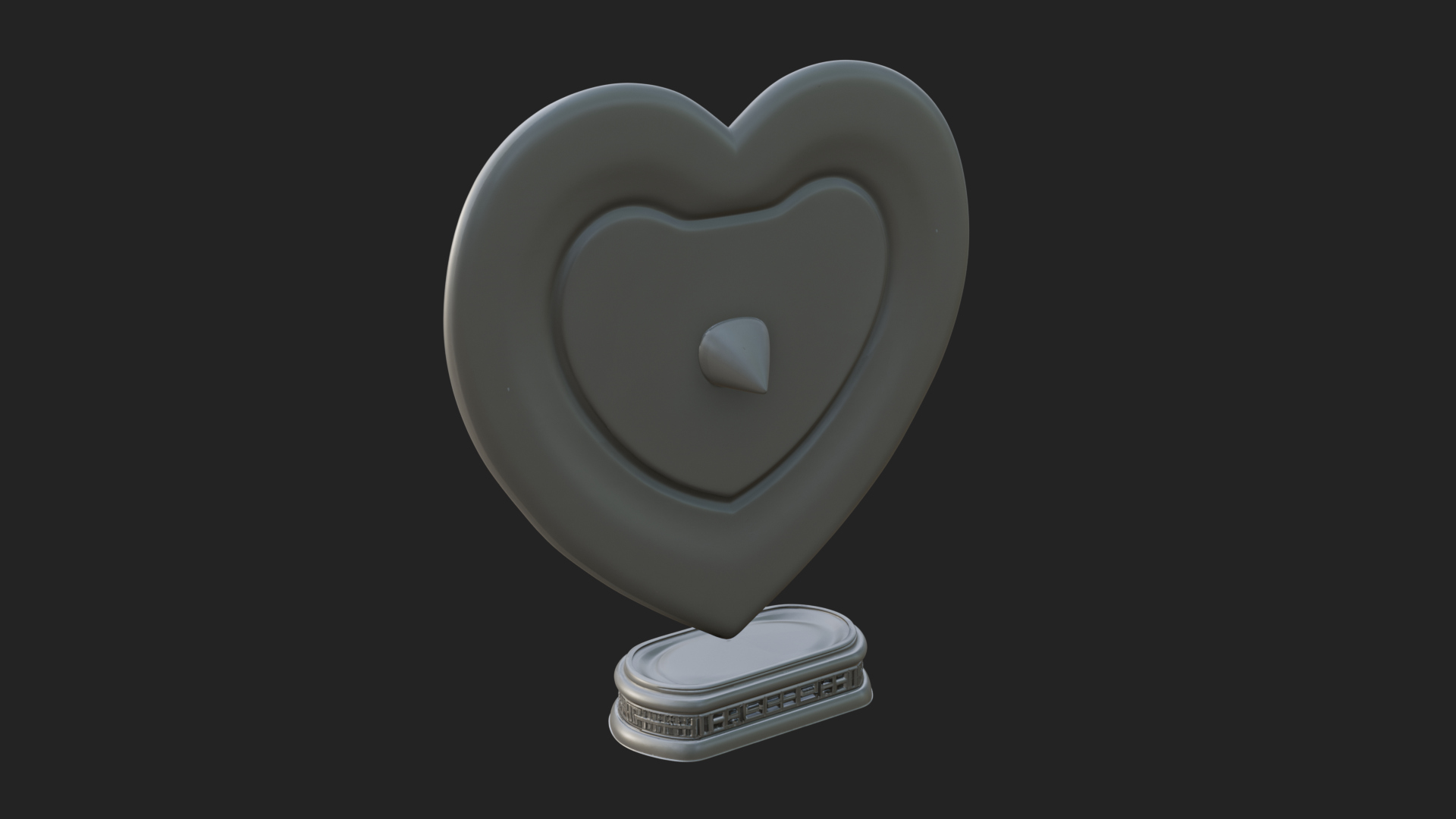 Ornate Framed Heart Plaque Design 116 3D Print Model 3D Model