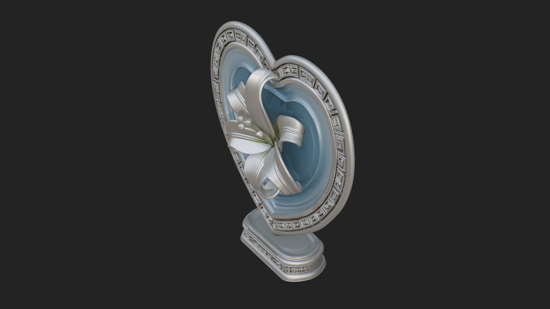 Ornate Framed Heart Plaque Design 116 3D Print Model 3D Model