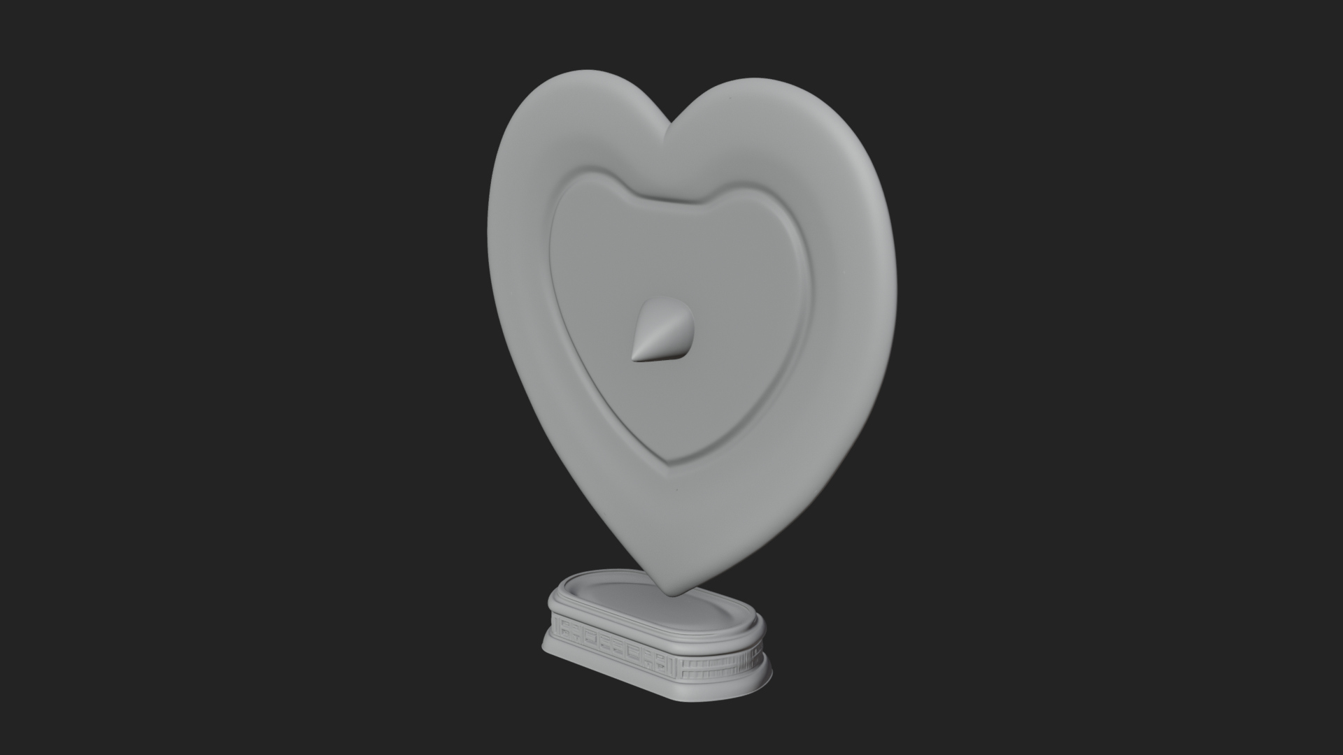 Ornate Framed Heart Plaque Design 116 3D Print Model 3D Model