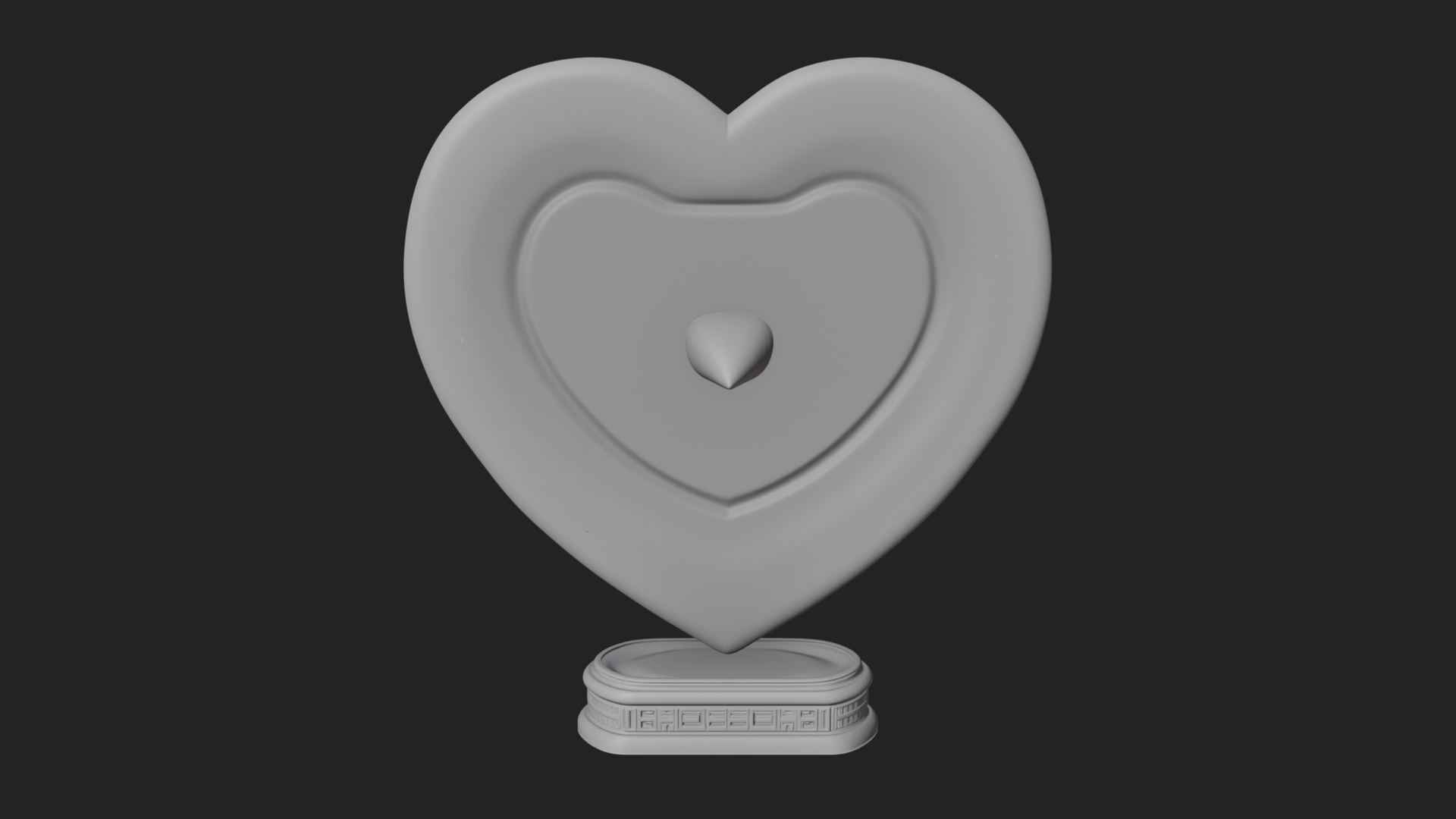 Ornate Framed Heart Plaque Design 116 3D Print Model 3D Model