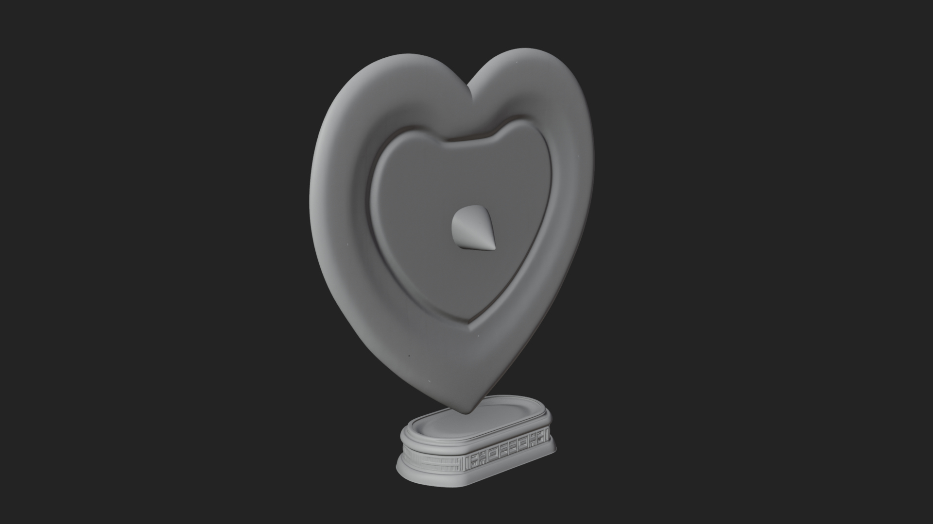 Ornate Framed Heart Plaque Design 116 3D Print Model 3D Model
