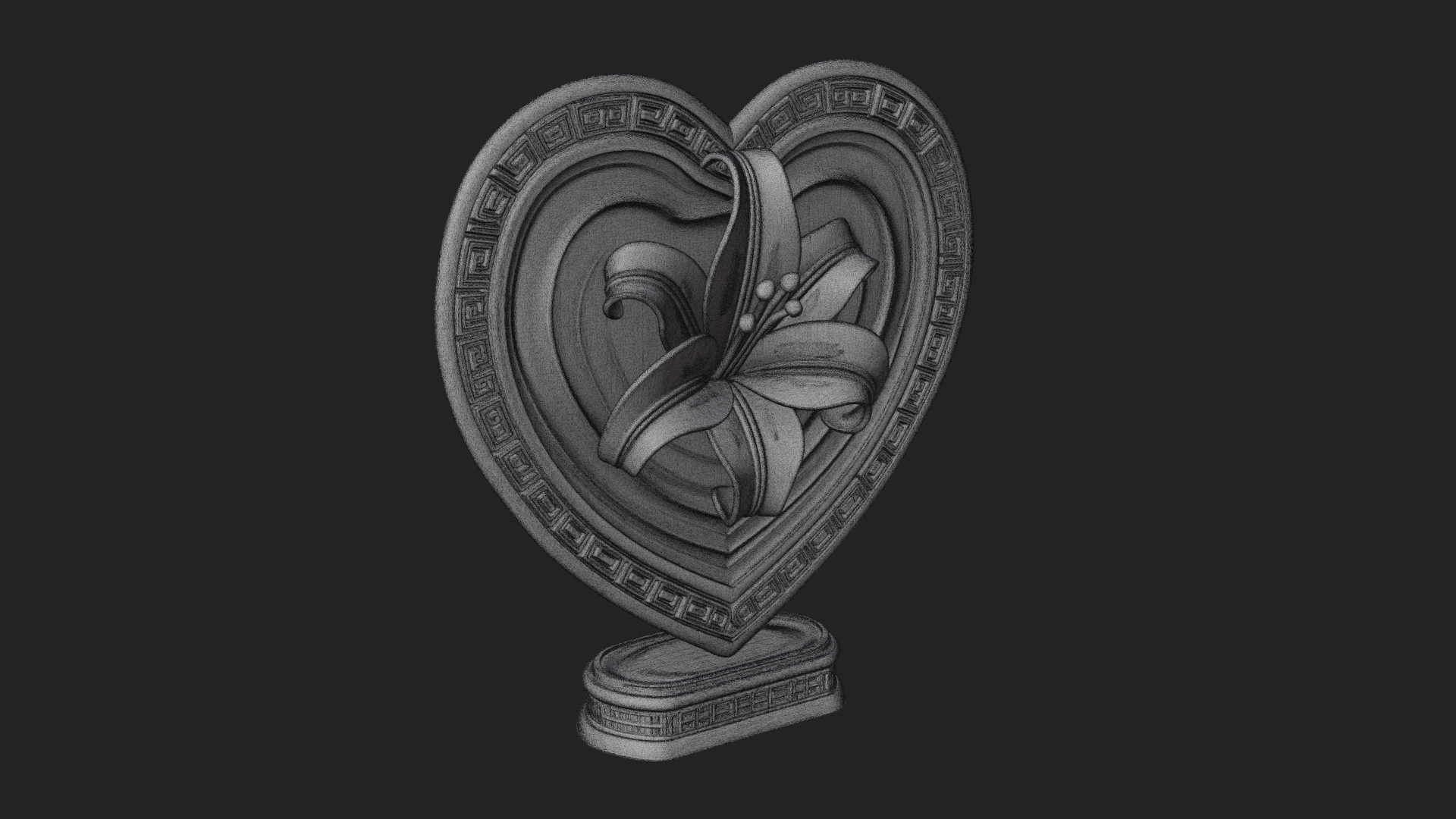 Ornate Framed Heart Plaque Design 116 3D Print Model 3D Model