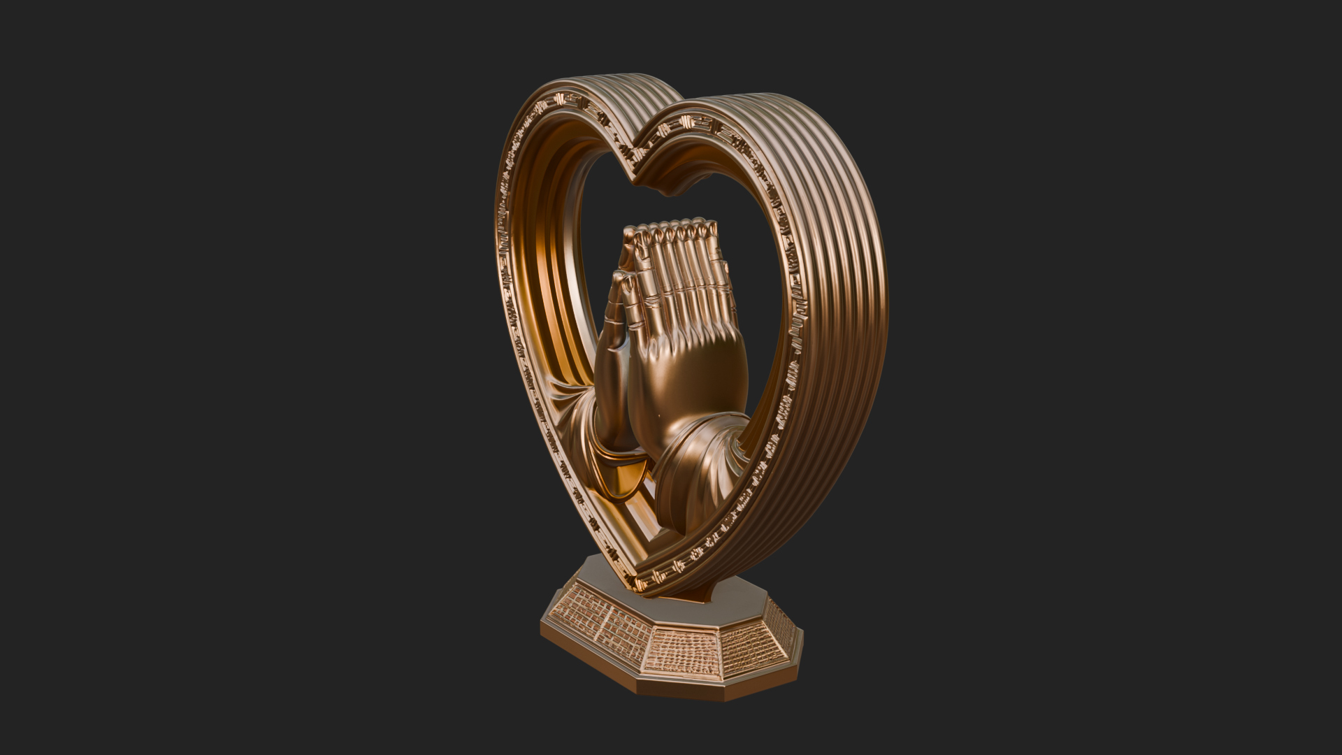 Ornate Framed Heart Plaque Design 117 3D Print Model 3D Model
