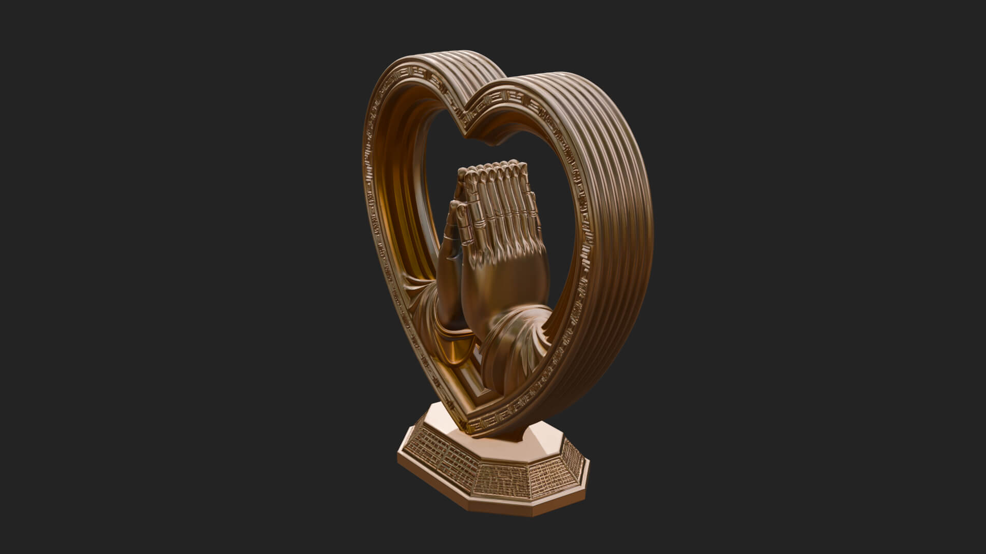 Ornate Framed Heart Plaque Design 117 3D Print Model 3D Model
