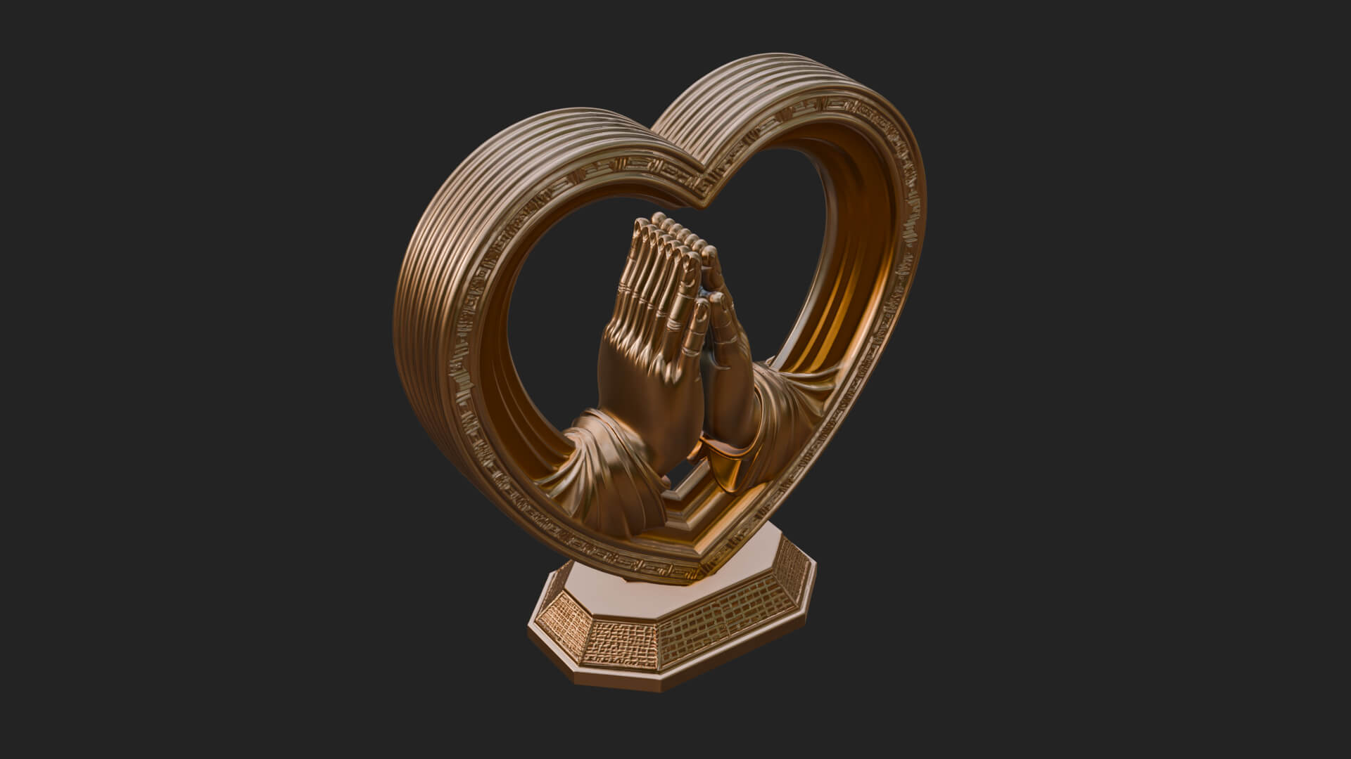 Ornate Framed Heart Plaque Design 117 3D Print Model 3D Model
