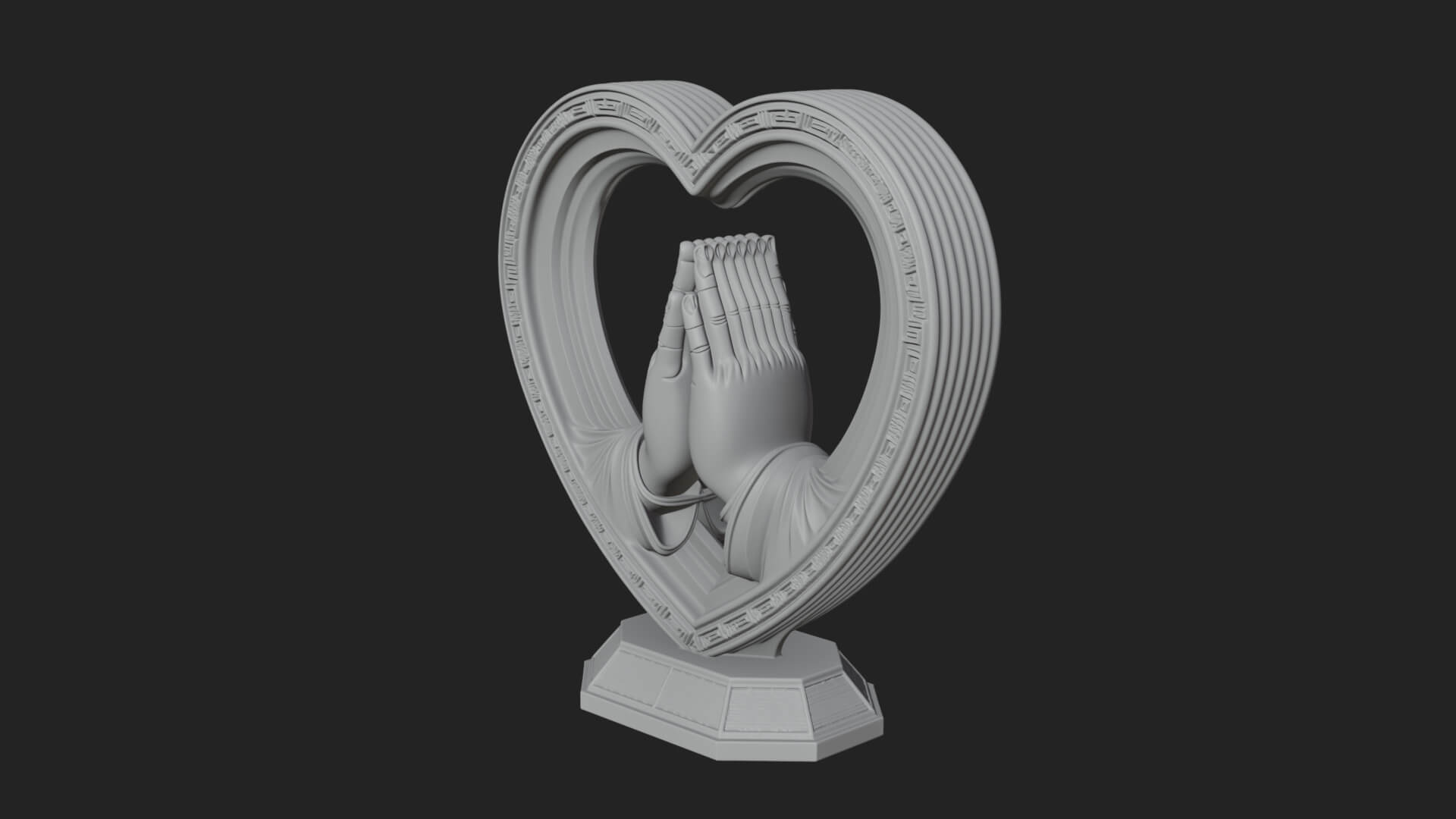 Ornate Framed Heart Plaque Design 117 3D Print Model 3D Model