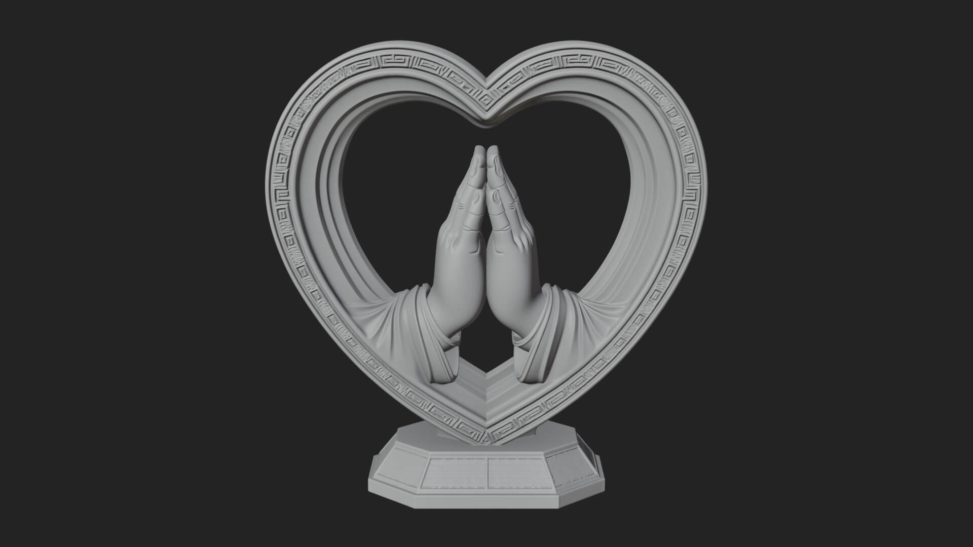 Ornate Framed Heart Plaque Design 117 3D Print Model 3D Model
