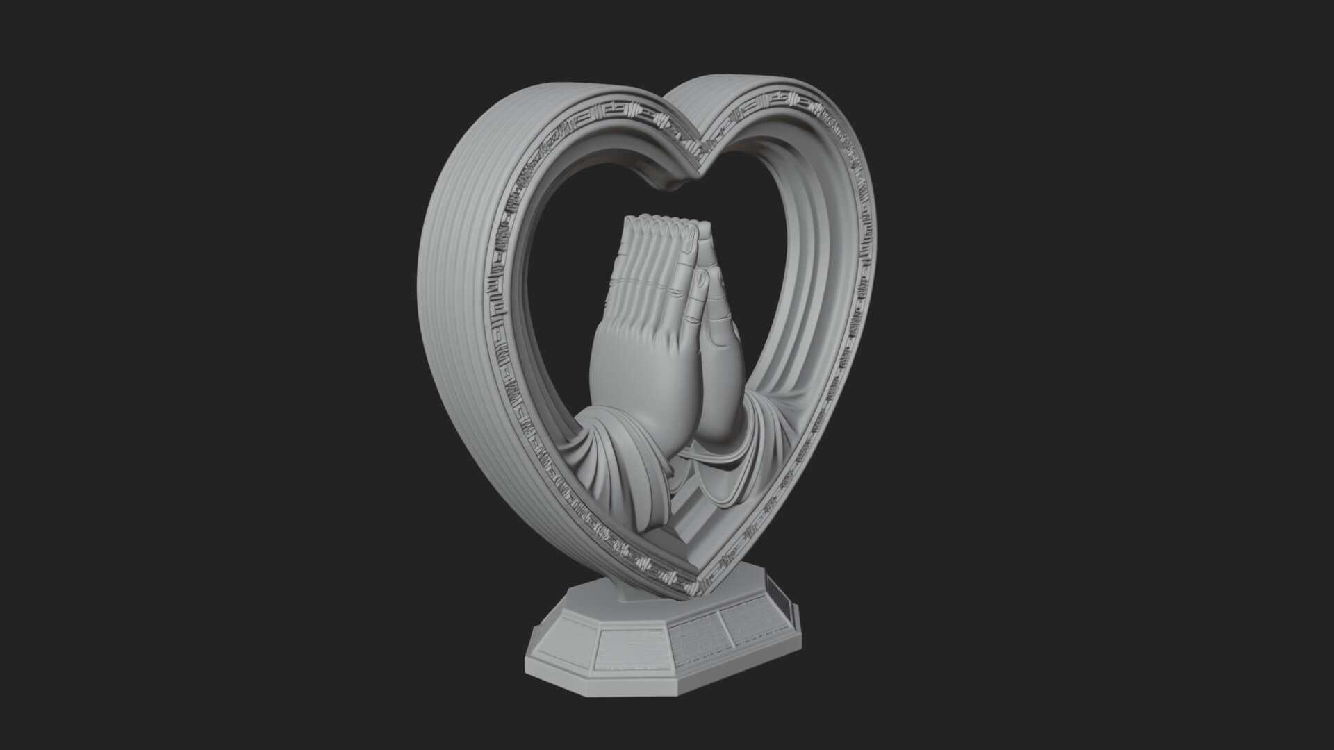 Ornate Framed Heart Plaque Design 117 3D Print Model 3D Model