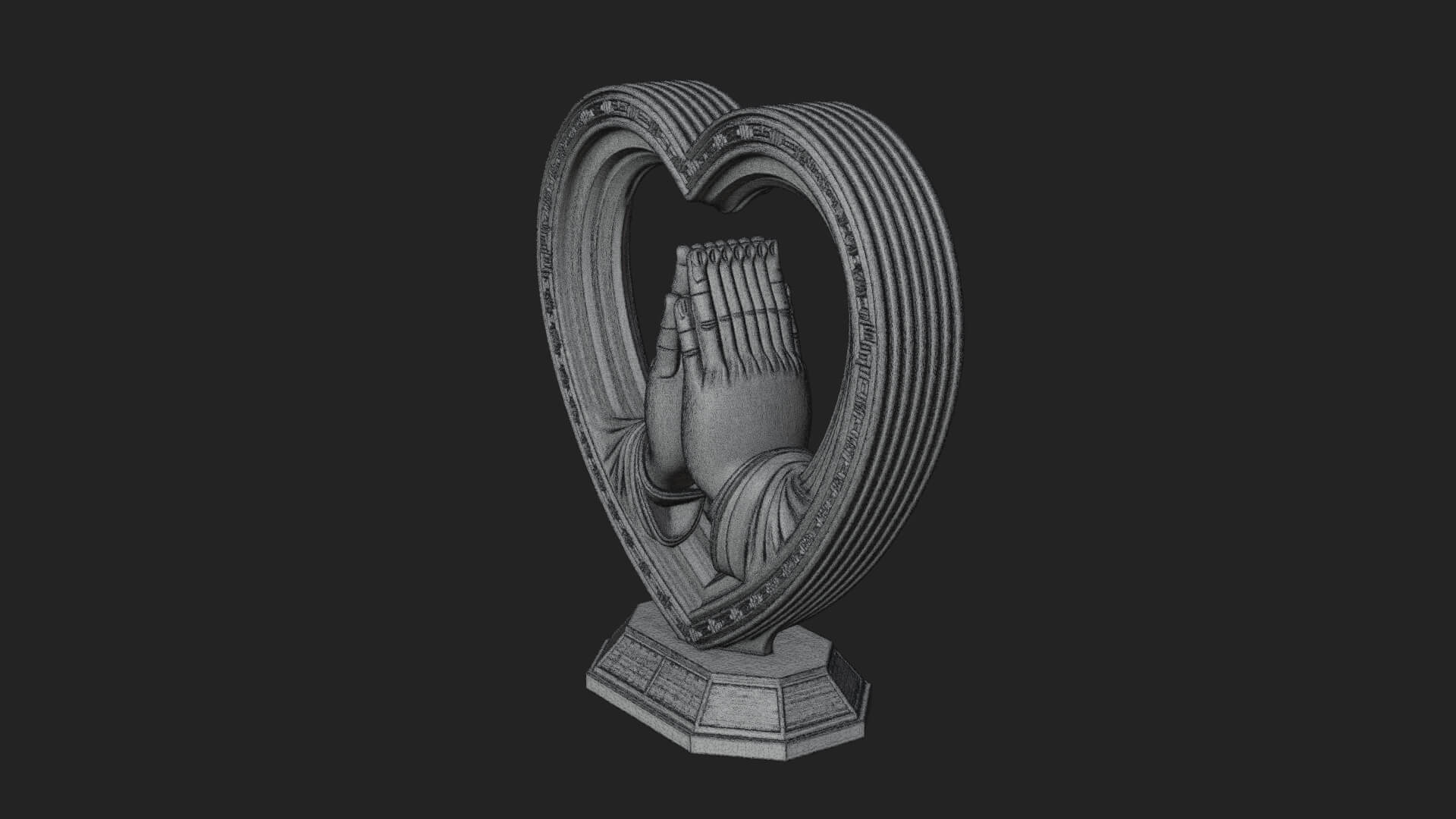 Ornate Framed Heart Plaque Design 117 3D Print Model 3D Model
